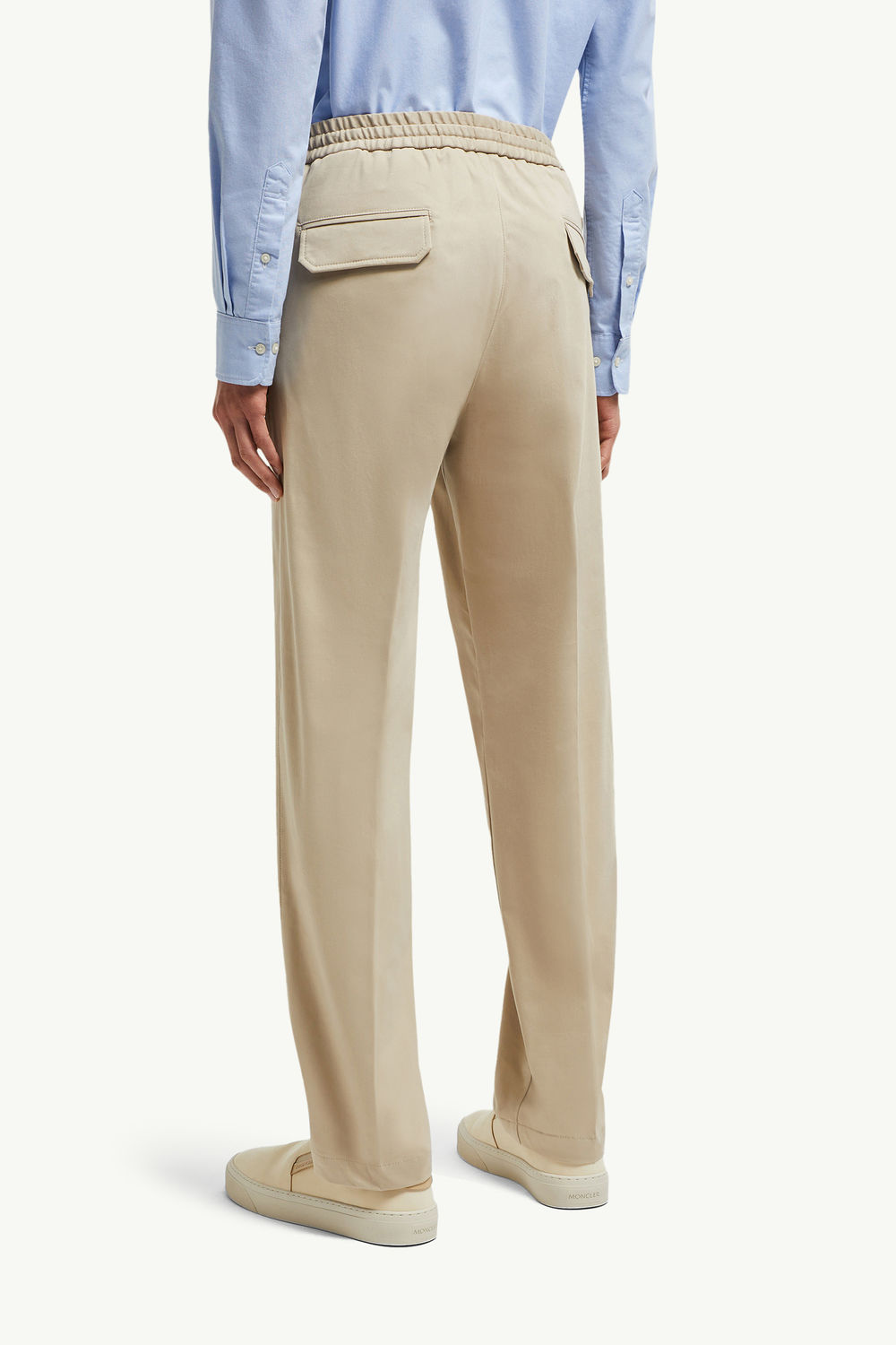 Cotton Jogging Trousers Men Beige Moncler 4