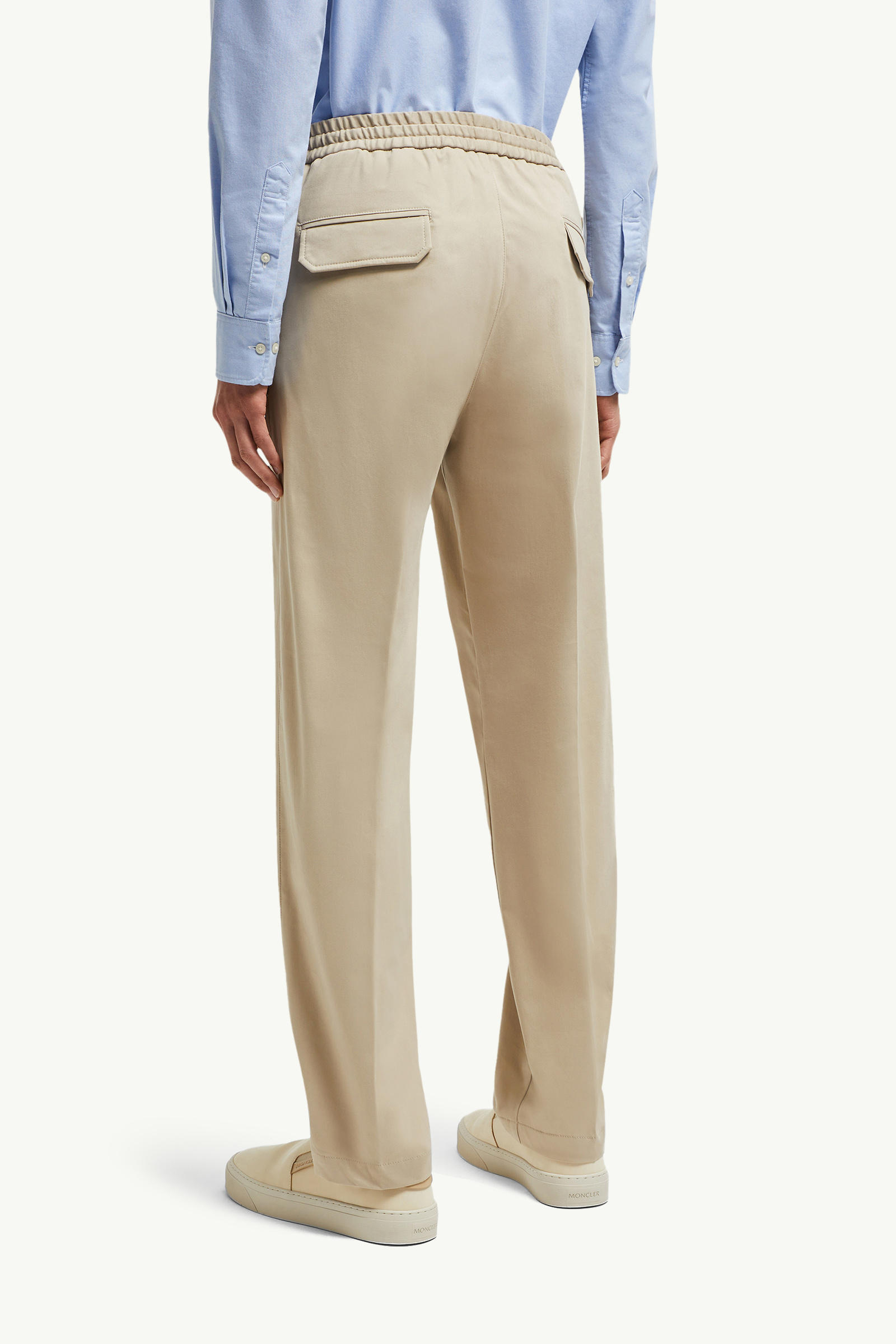 Cotton Jogging Trousers Men Beige Moncler 4