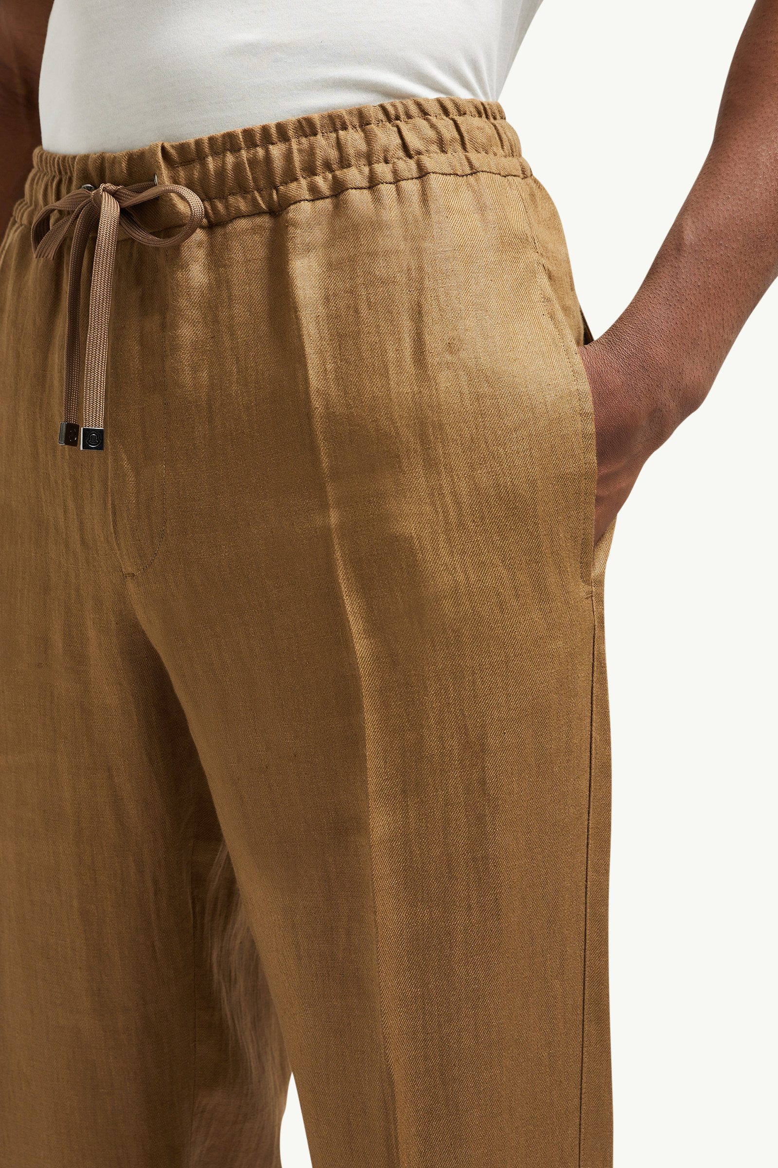 Linen Pants Men Light Brown Moncler 1