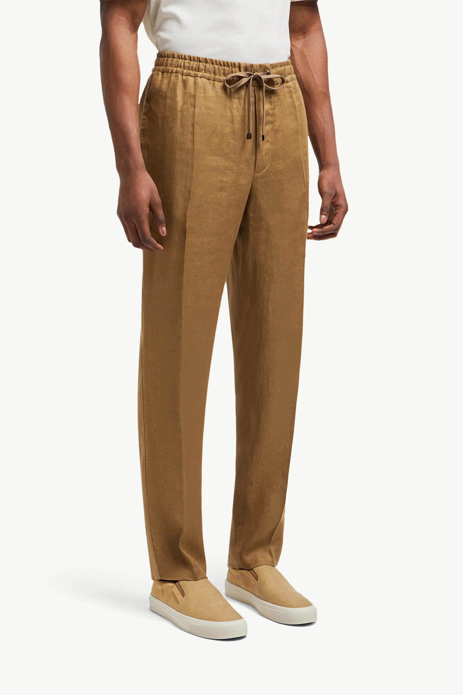 Linen Pants Men Light Brown Moncler 3