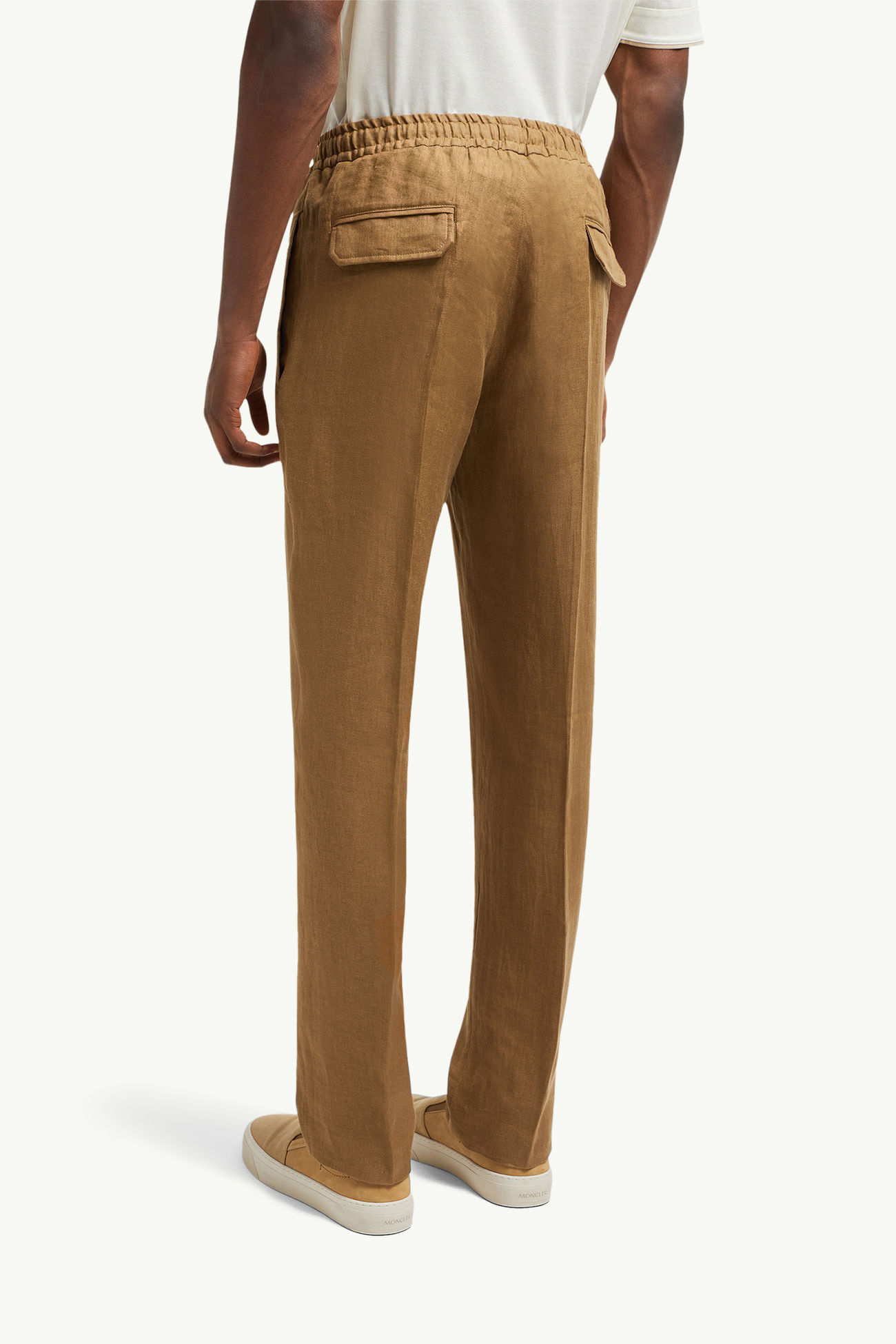 Linen Trousers Men Light Brown Moncler 4