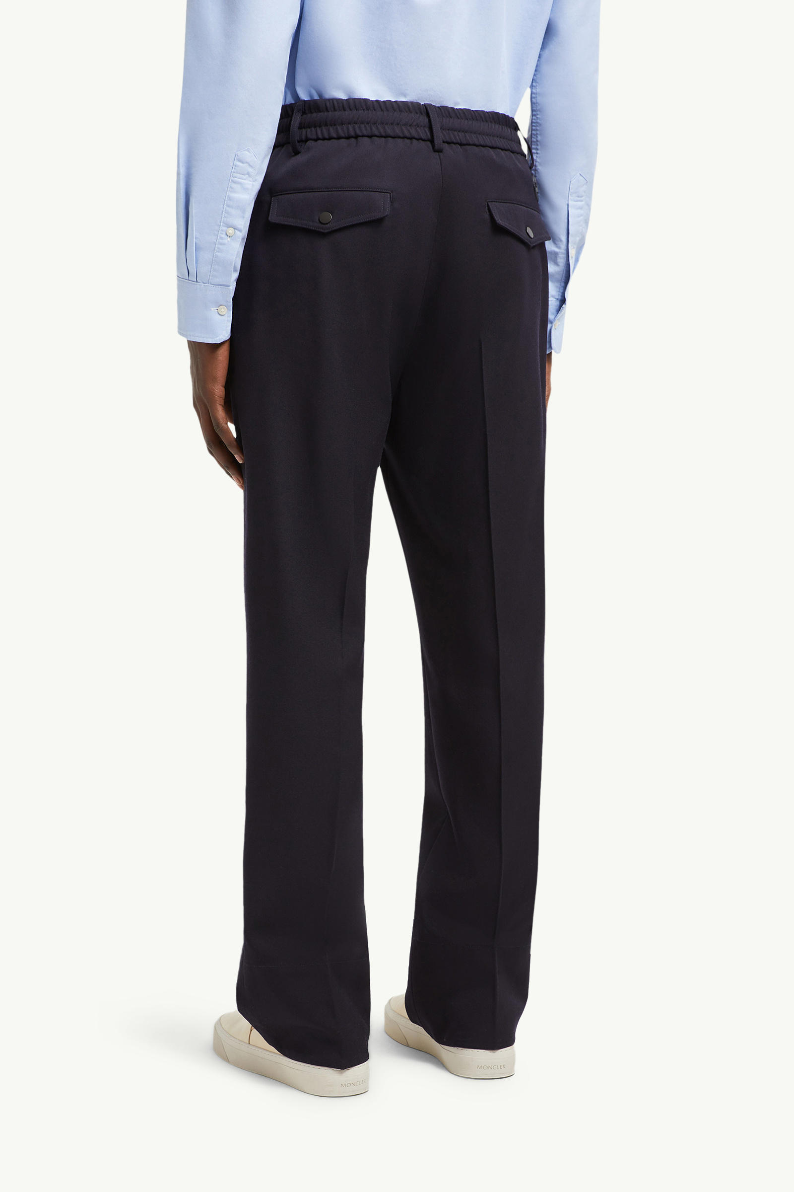 Pantalones de sastrería de gabardina de lana Hombre Azul oscuro Moncler 4