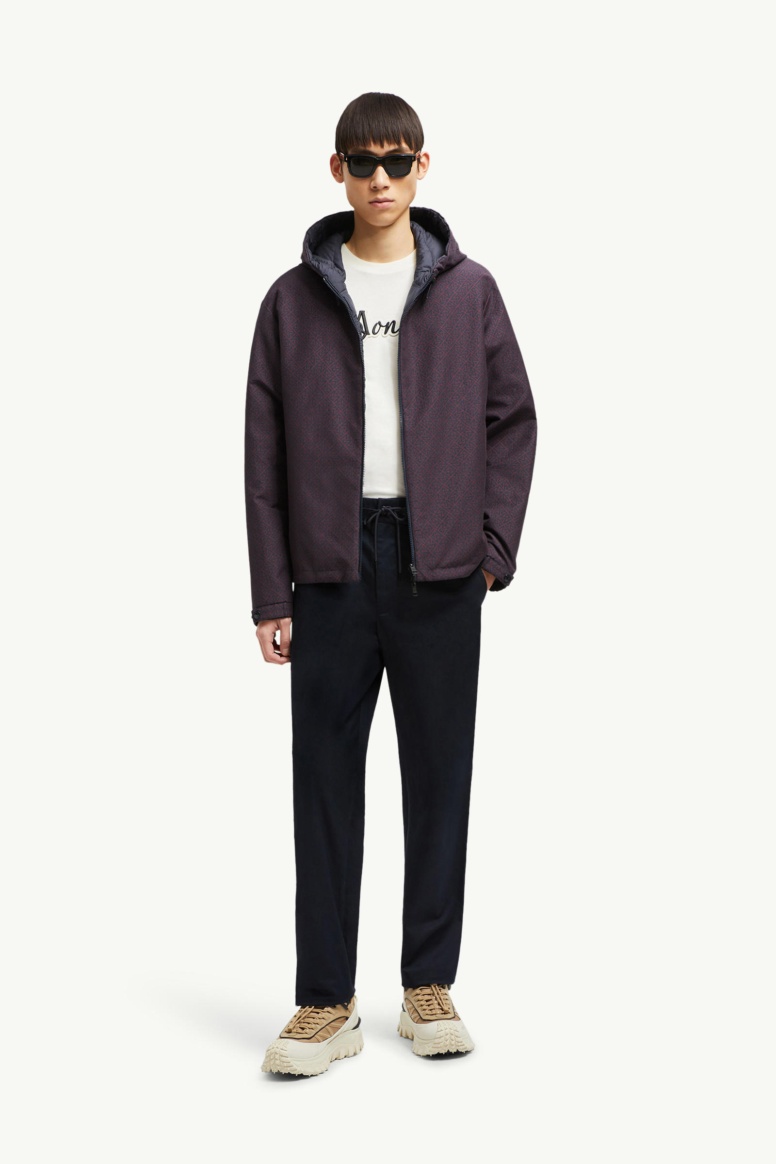 Cotton Gabardine Chinos Men Navy Blue Moncler 0