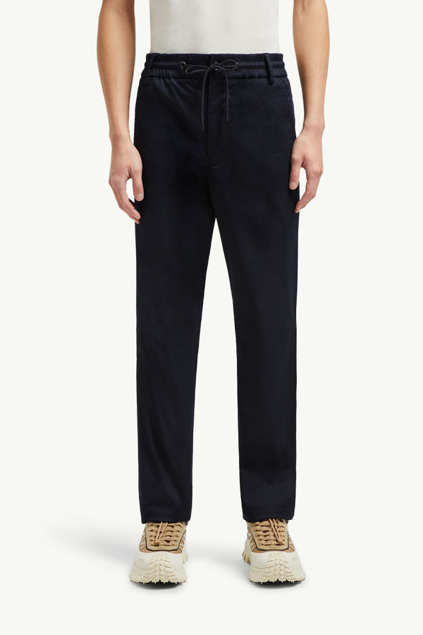 Cotton Gabardine Chinos Men Navy Blue Moncler 3