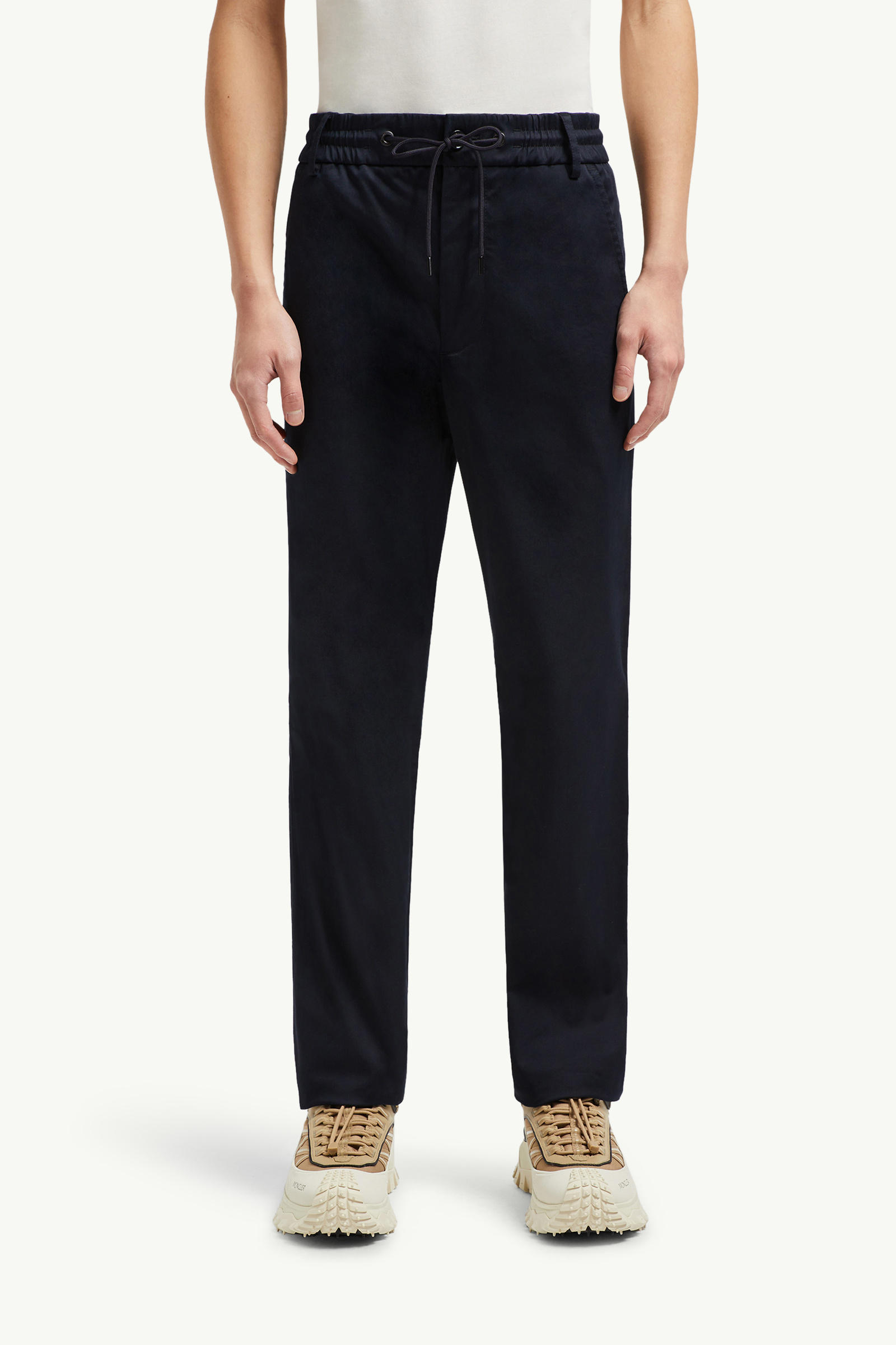 Cotton Gabardine Chinos Men Navy Blue Moncler 3