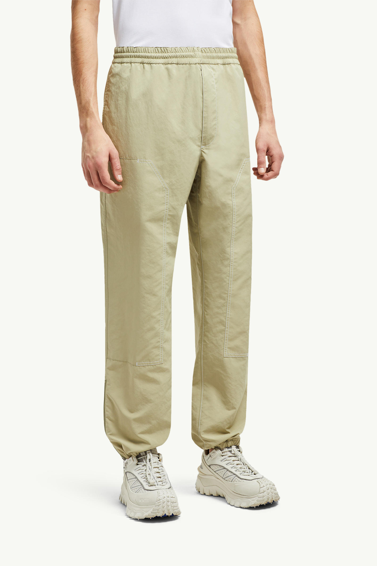 Pantalones deportivos con parche con logotipo bordado Hombre Beige Claro Moncler 3