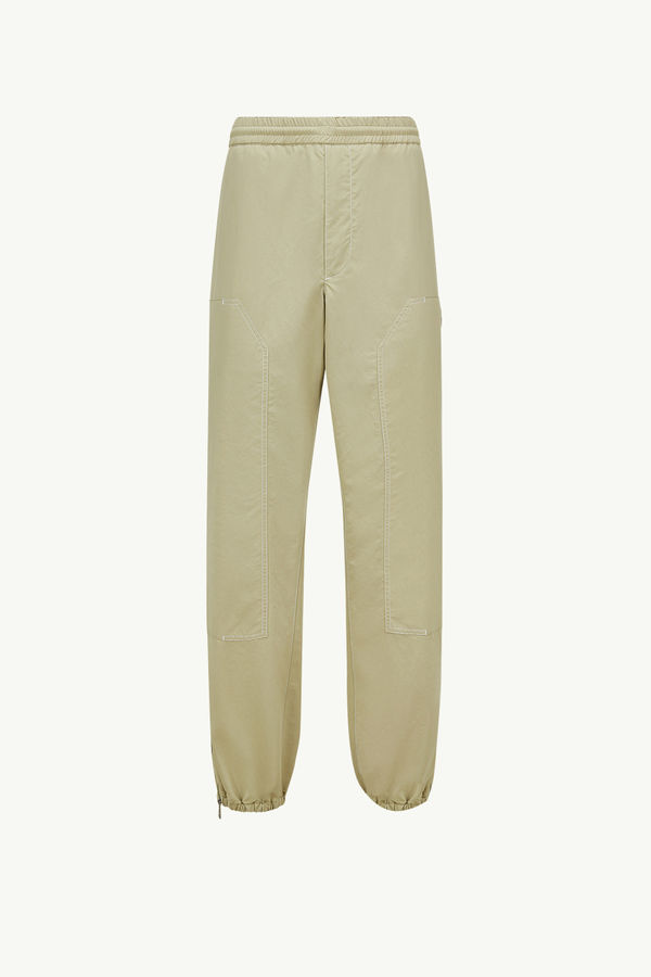 Embroidered Logo Patch Jogging Trousers Men Light Beige Moncler 2