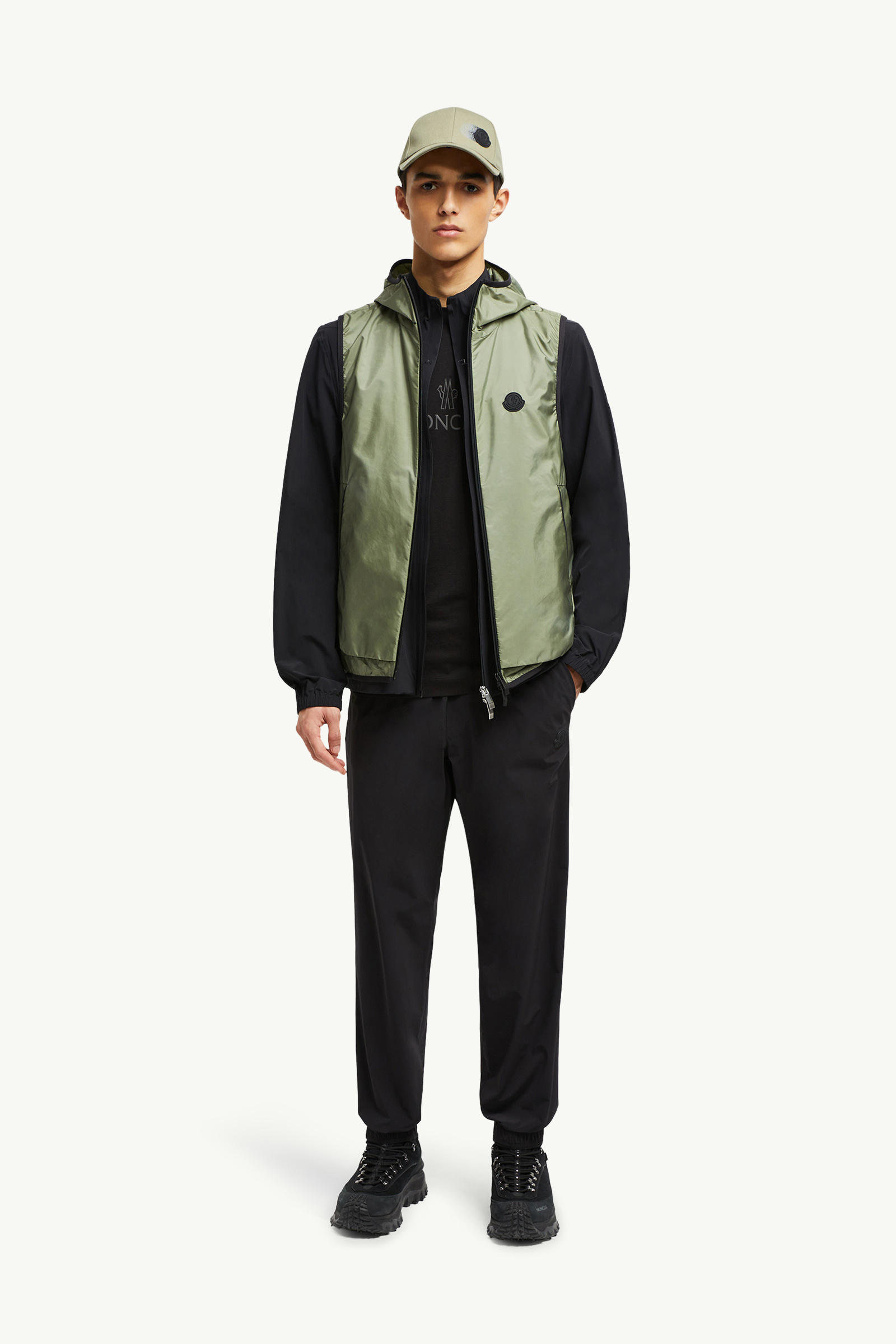 Logo Patch Jogging Trousers Men Black Moncler 0