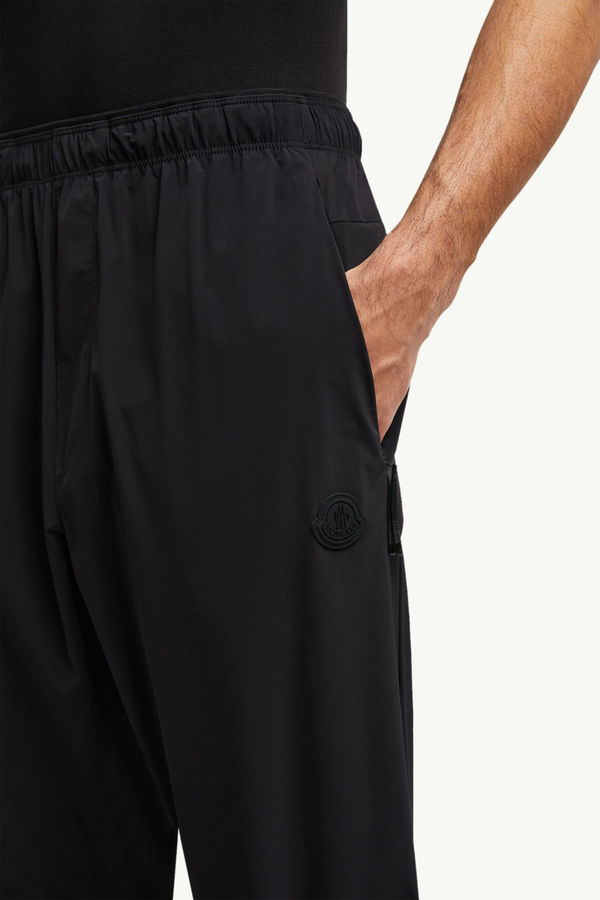 Logo Patch Jogging Trousers Men Black Moncler 1