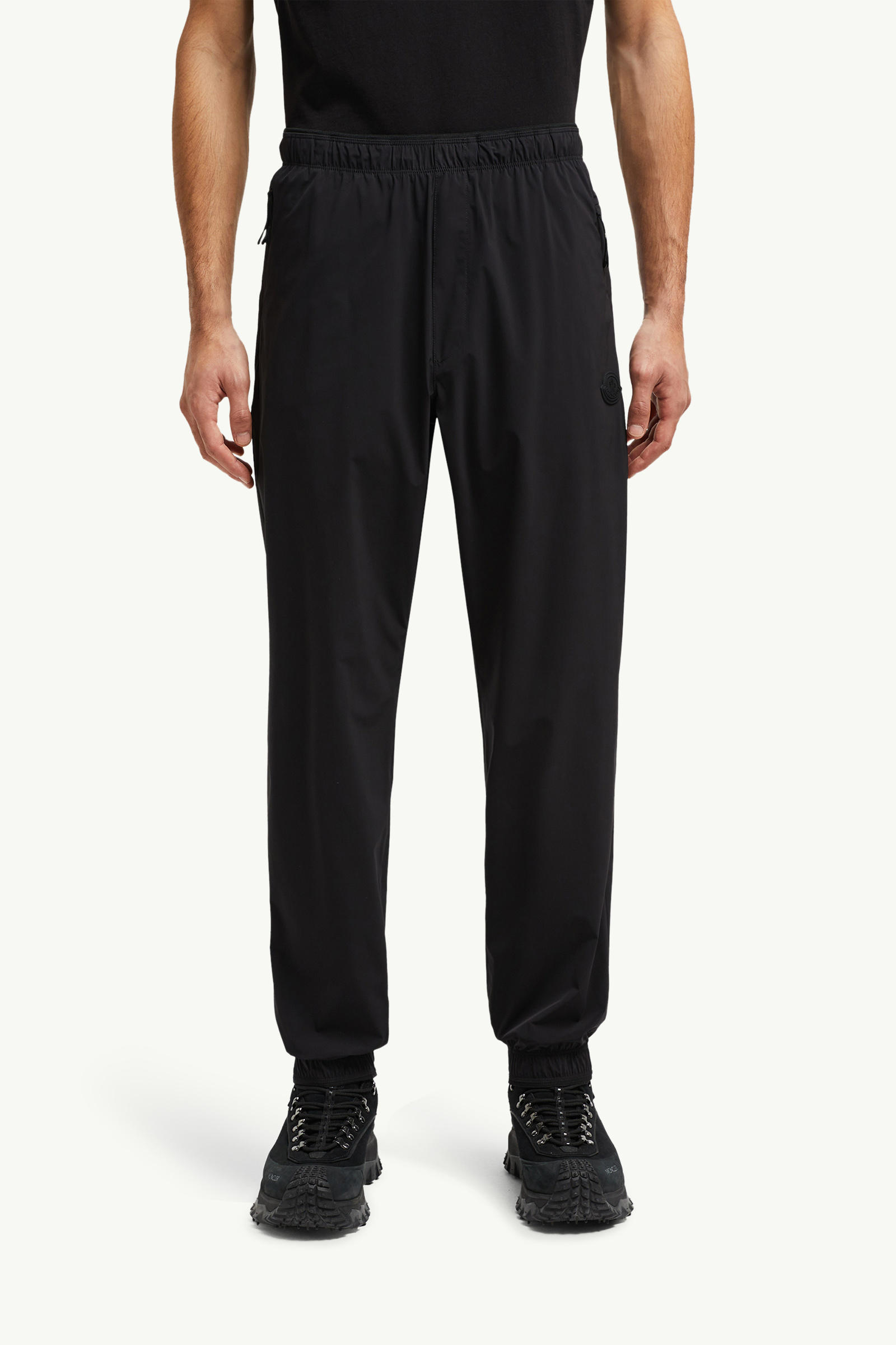 Logo Patch Jogging Trousers Men Black Moncler 3