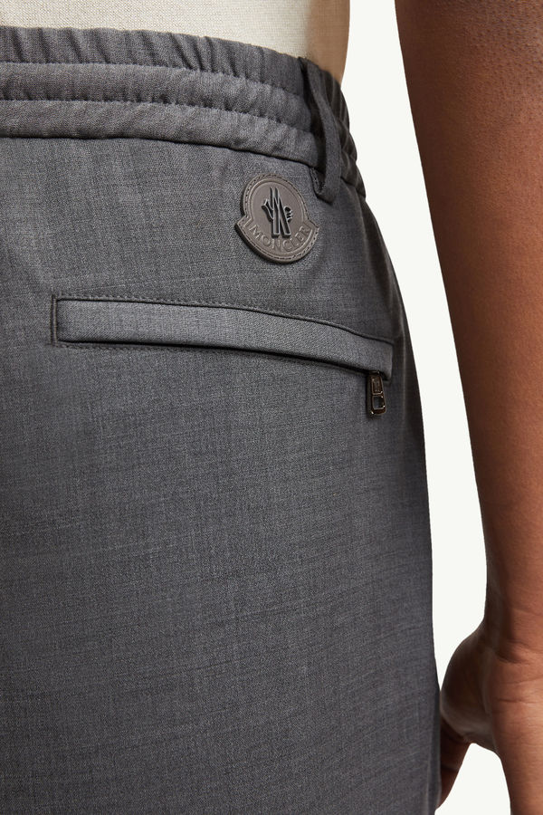 Wool Jogging Trousers Men Dark Gray Moncler 1