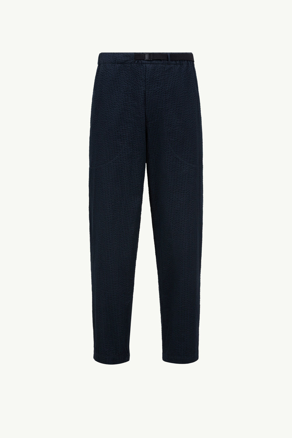Belted Seersucker Trousers Men Dark Blue Moncler 2