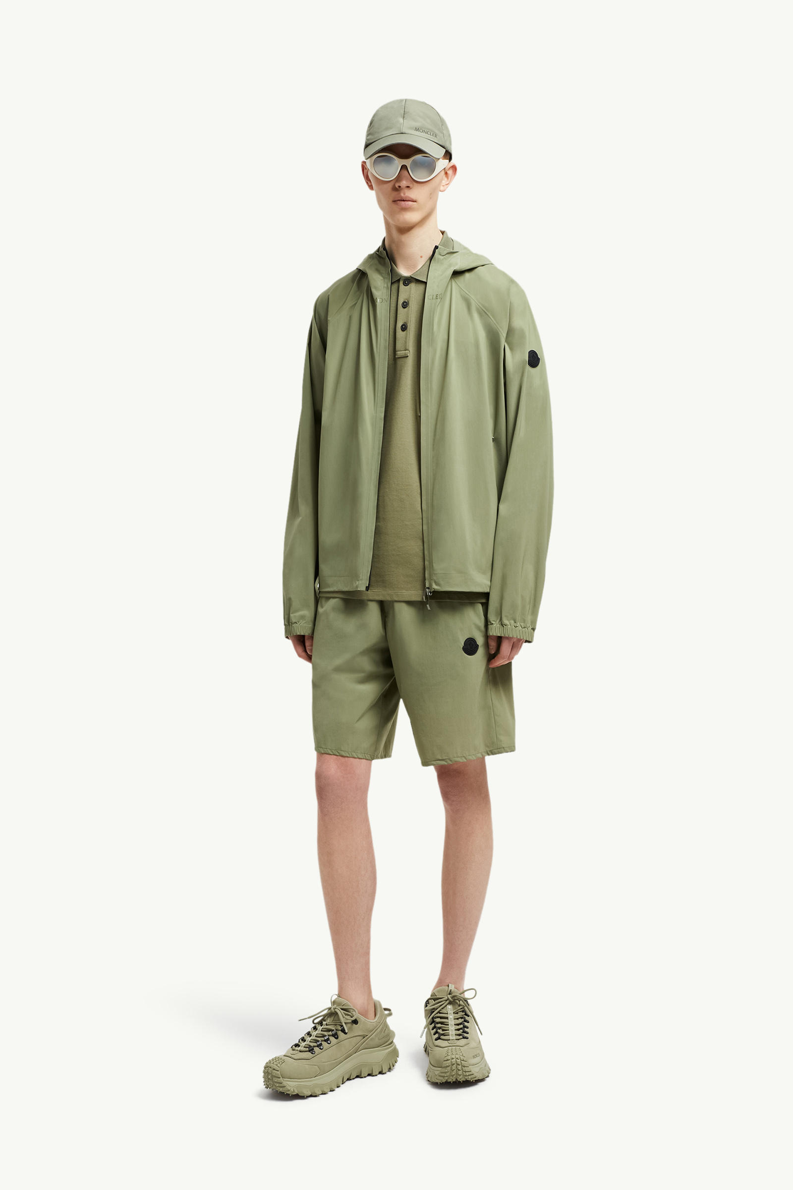 Logo Patch Shorts Men Sage Green Moncler 0