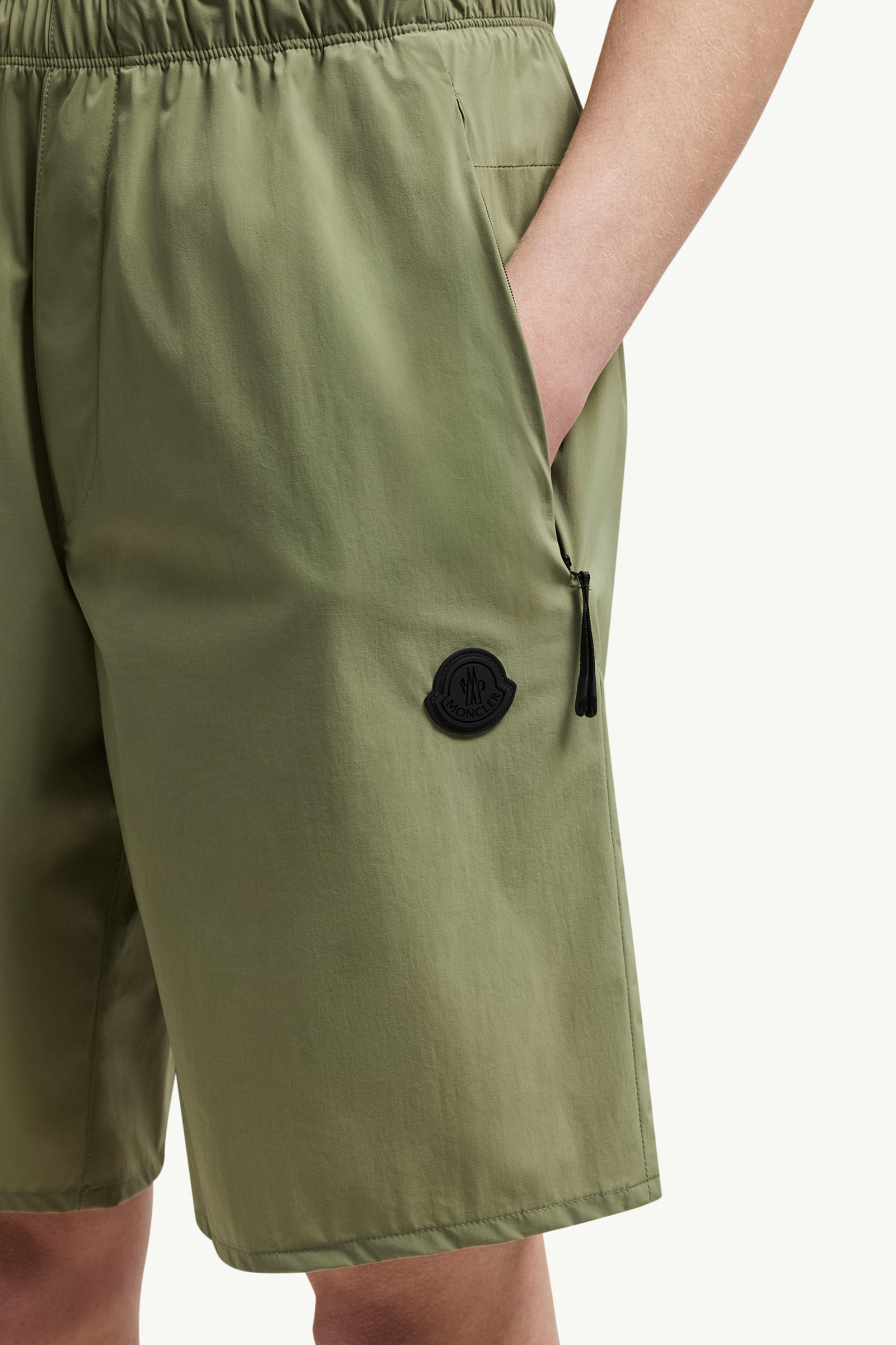 Logo Patch Shorts Men Sage Green Moncler 1