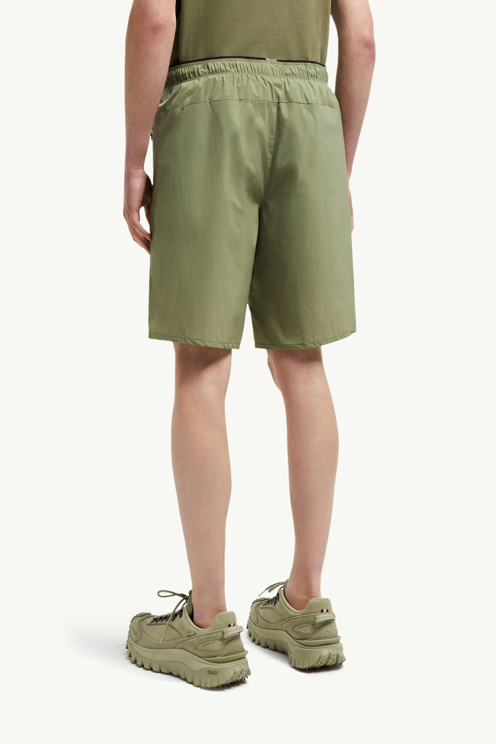 Logo Patch Shorts Men Sage Green Moncler 4