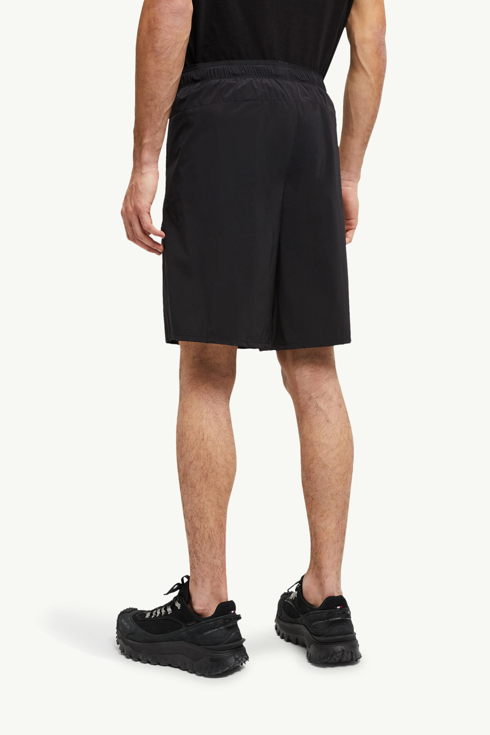 Logo Patch Shorts Men Black Moncler 4
