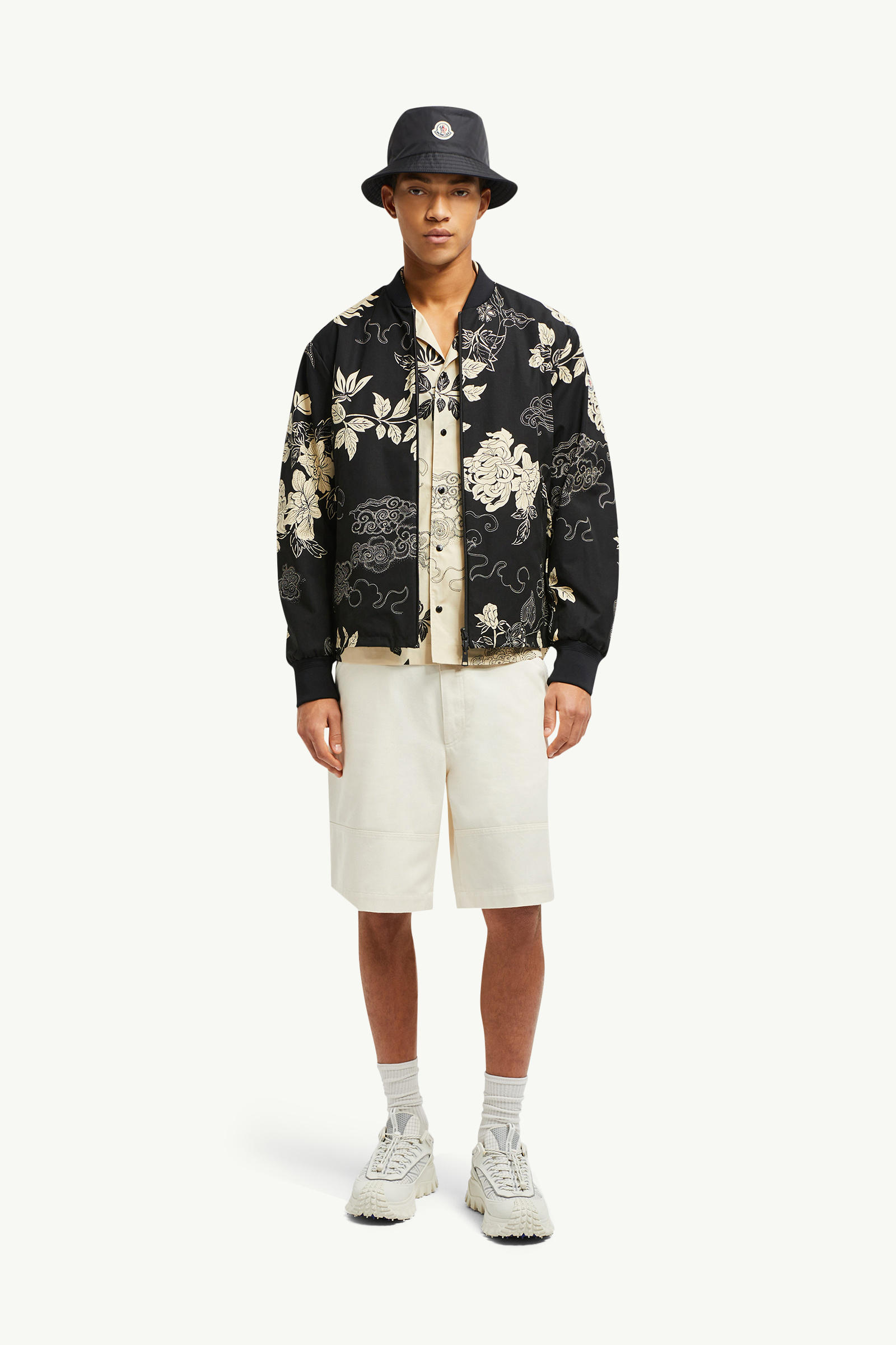 Cotton Bermuda Shorts Men White Ivory Moncler 0