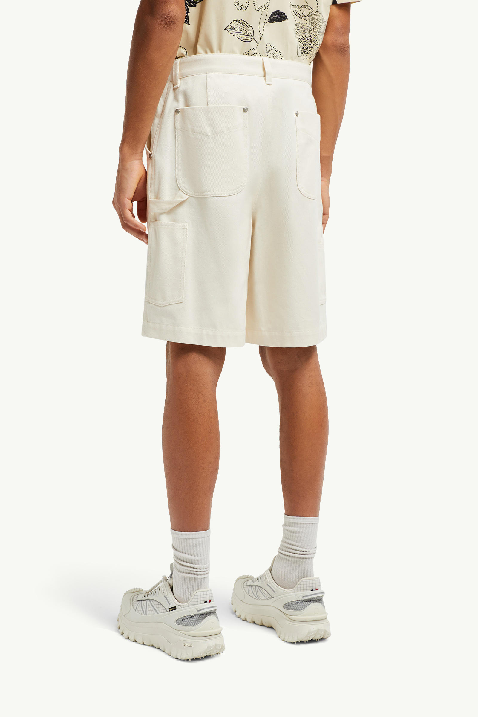 Cotton Bermuda Shorts Men White Ivory Moncler 4