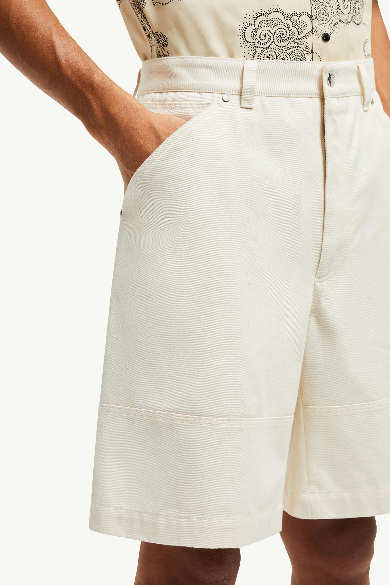 Cotton Bermuda Shorts Men White Ivory Moncler 5