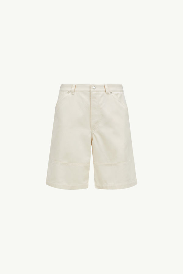Cotton Bermuda Shorts Men White Ivory Moncler 2