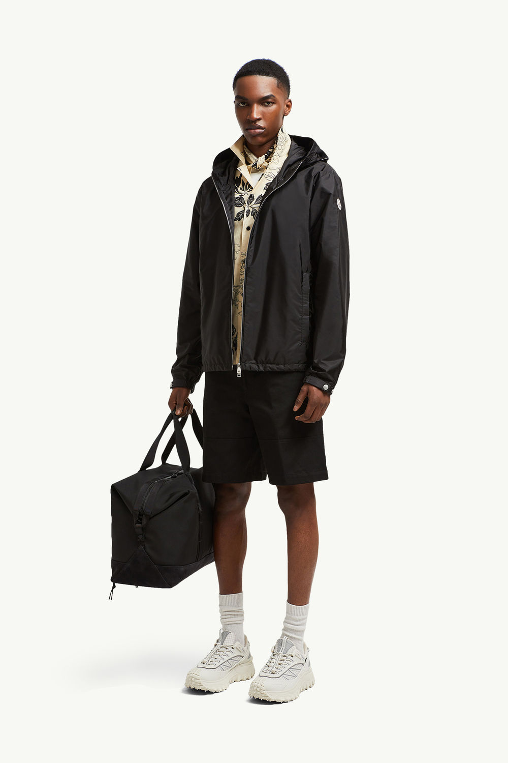 Cotton Bermuda Shorts Men Black Moncler 0