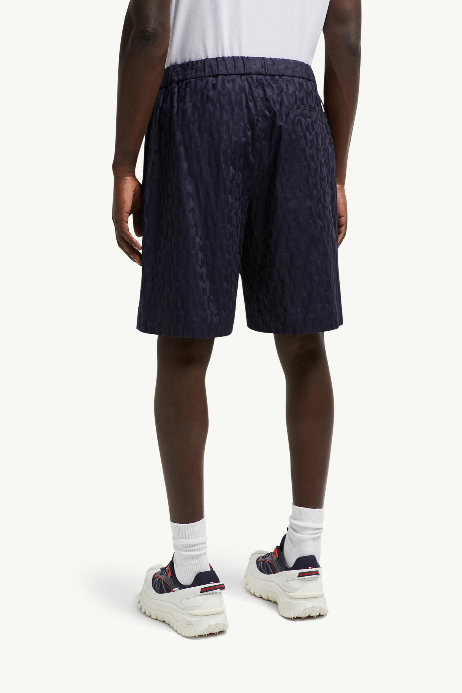 MONGLER® L メンズ Dark Blue Monogram Jacquard Cotton Shorts - Pants & Shorts