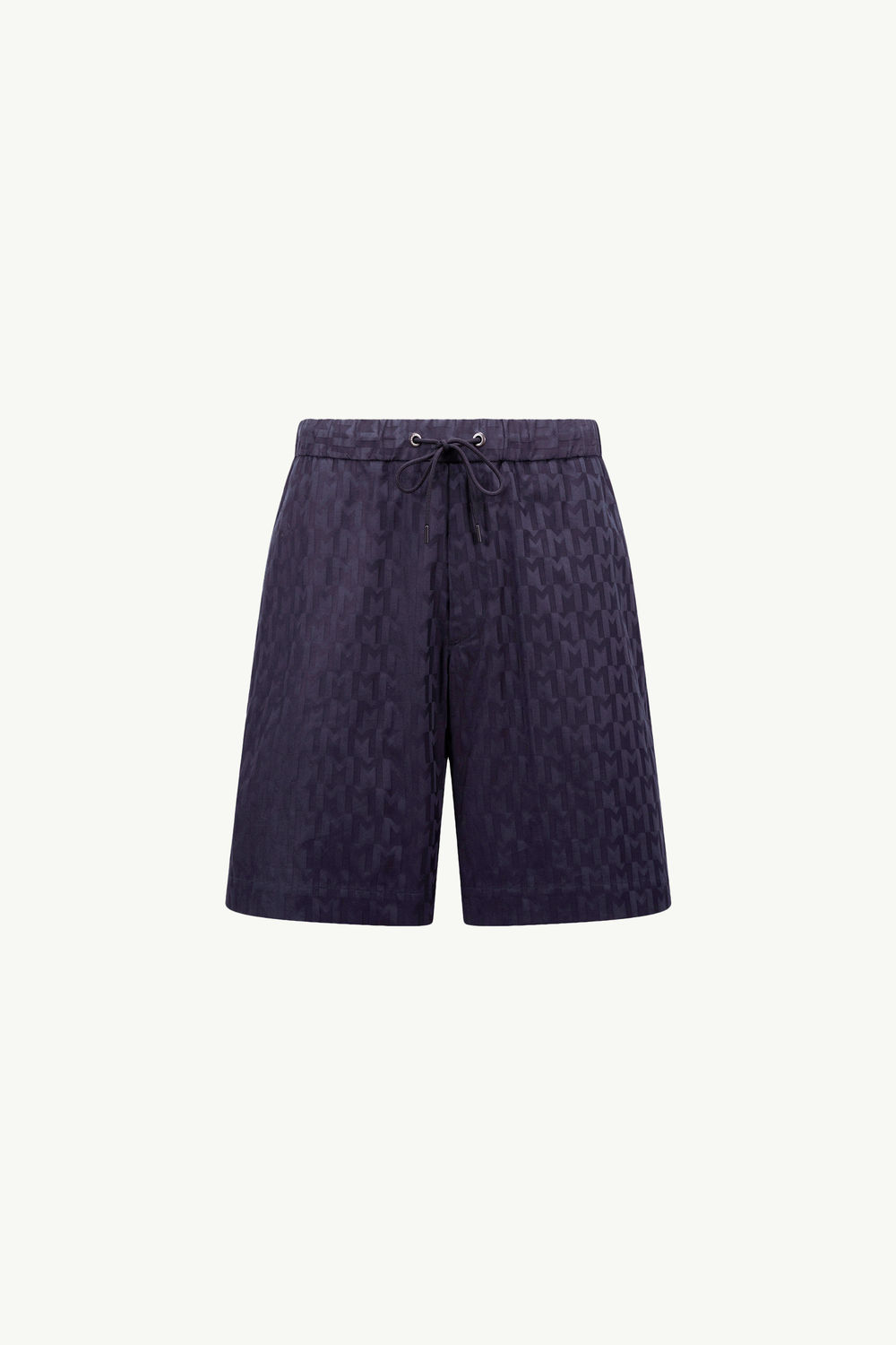 Monogram Jacquard Cotton Shorts Men Dark Blue Moncler 2