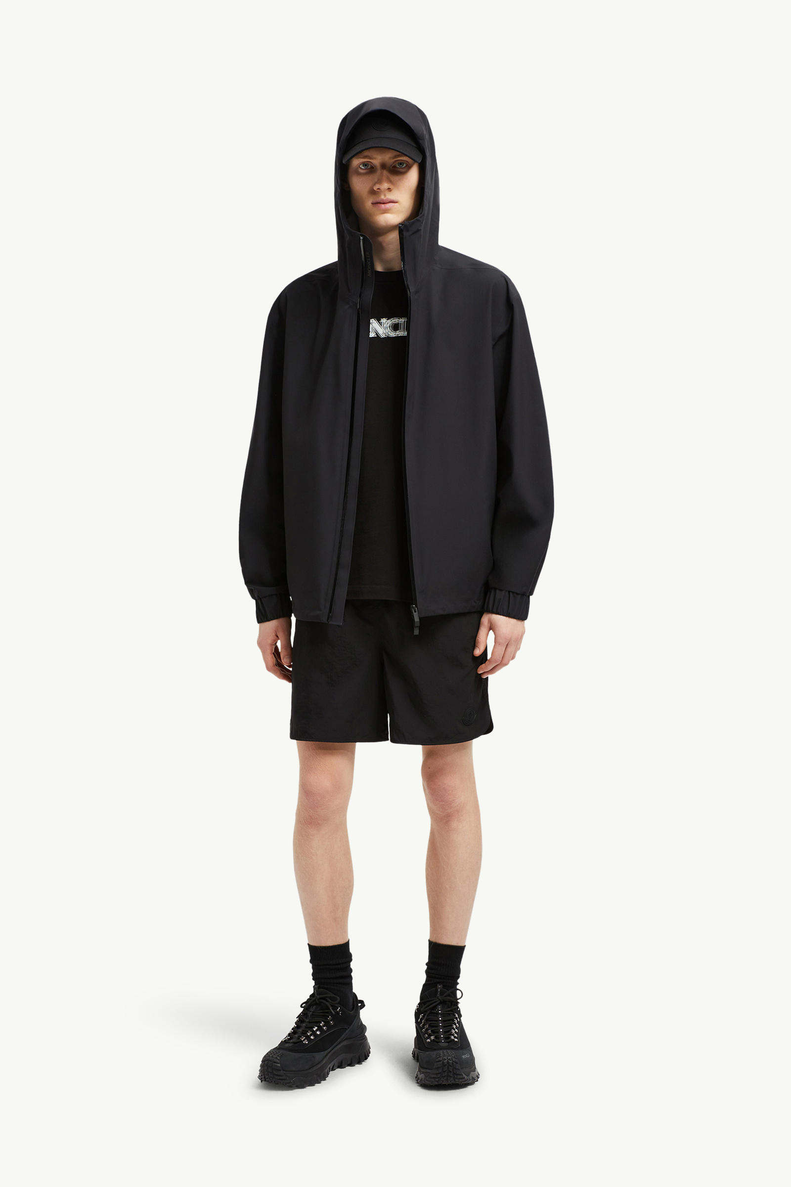 Crinkled Swim Shorts Men Black Moncler 0