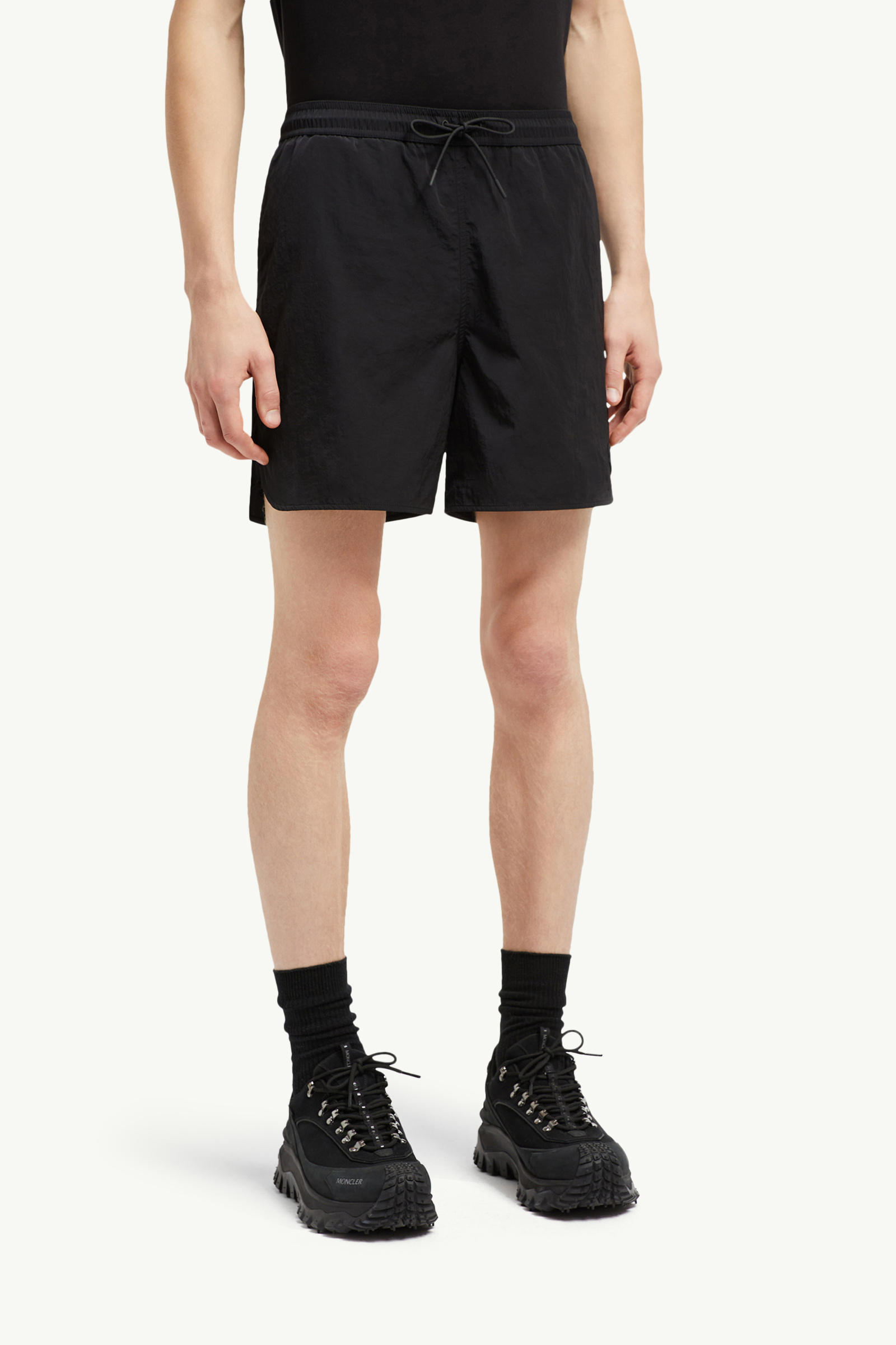 Crinkled Swim Shorts Men Black Moncler 3