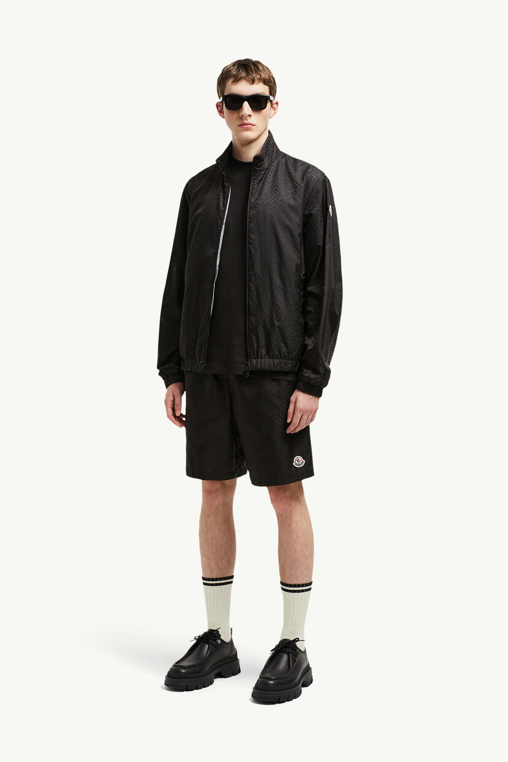Monogram Jacquard Swim Shorts Men Black Moncler 0