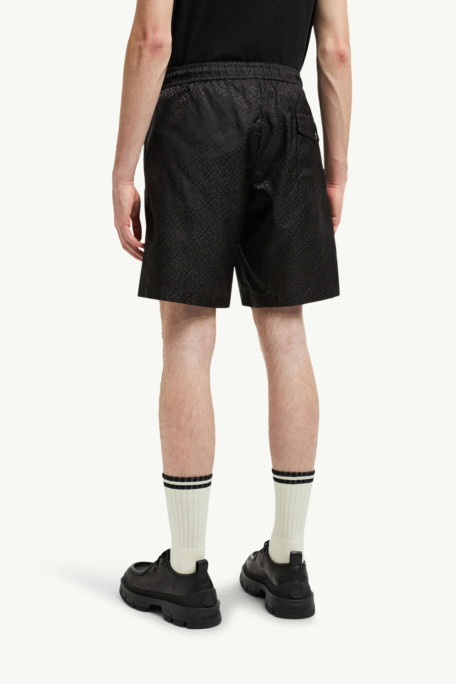 Monogram Jacquard Swim Shorts Men Black Moncler 4