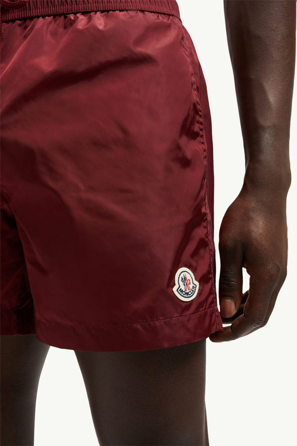 Logo Patch Swim Shorts Men Red Moncler 1