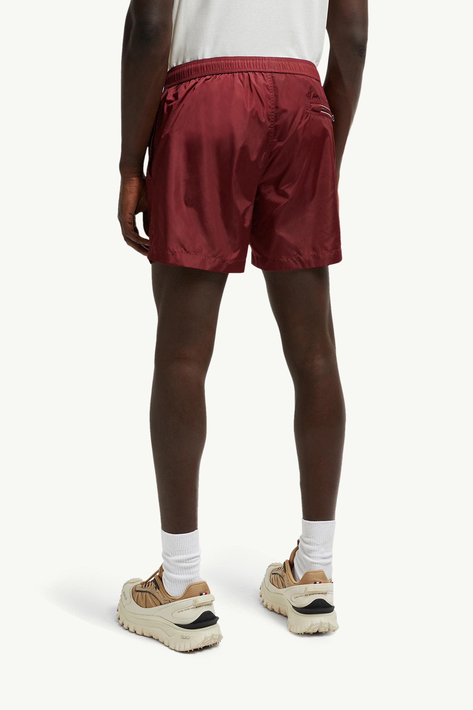 Red Logo Patch Swim Shorts - Swimwear for Men | Moncler US