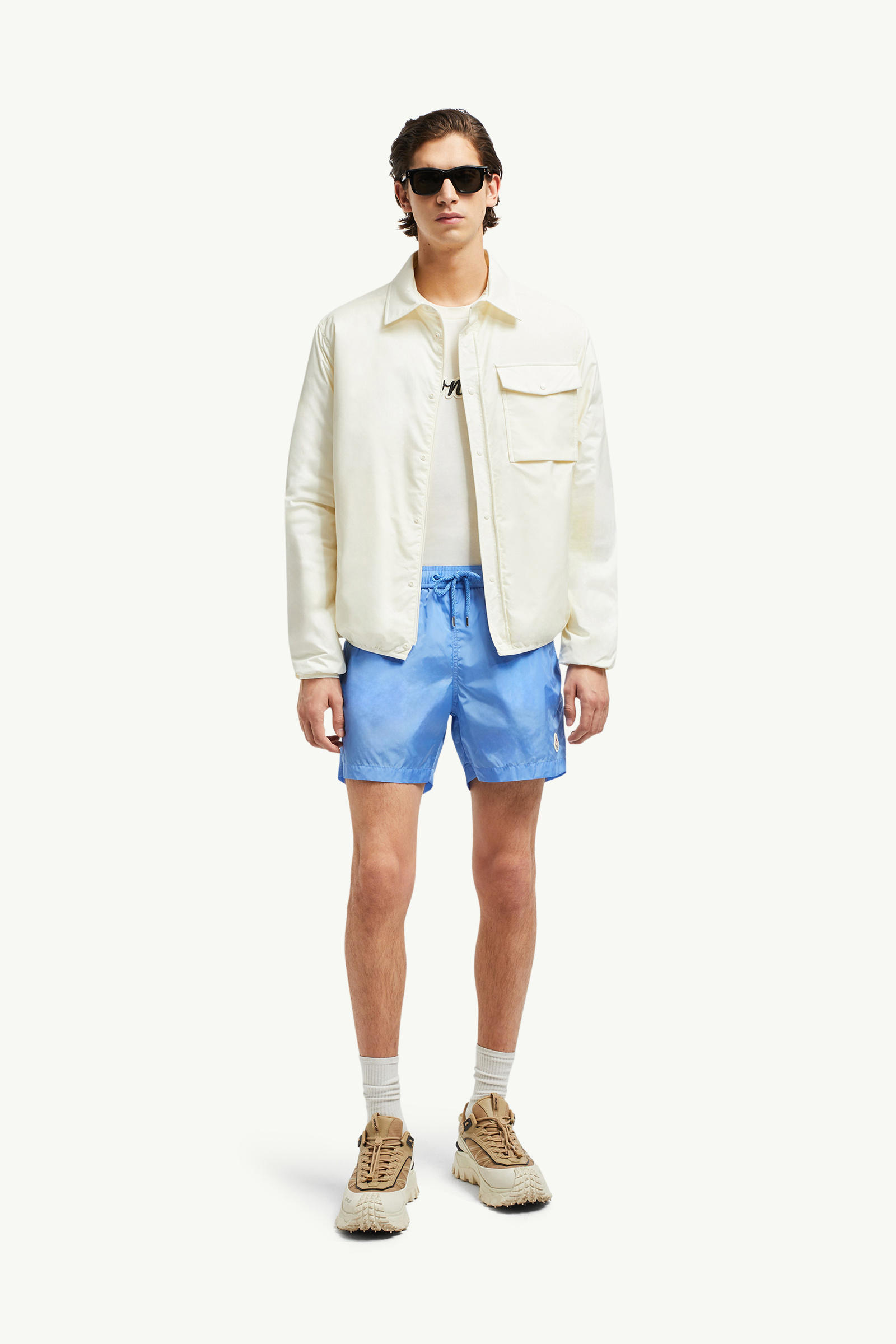 Bañador con parche con logotipo Hombre Azul claro Moncler 0