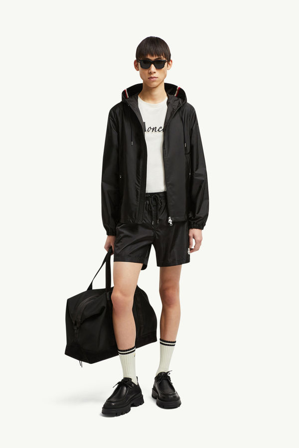 Logo Patch Swim Shorts Men Black Moncler 0