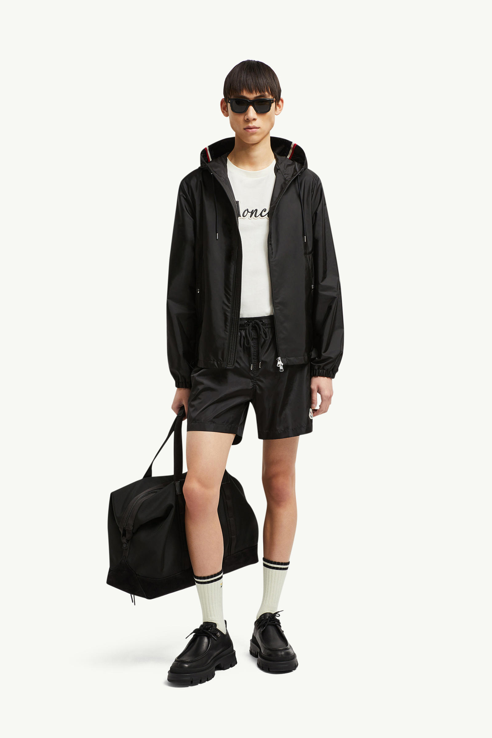 Logo Patch Swim Shorts Men Black Moncler 0