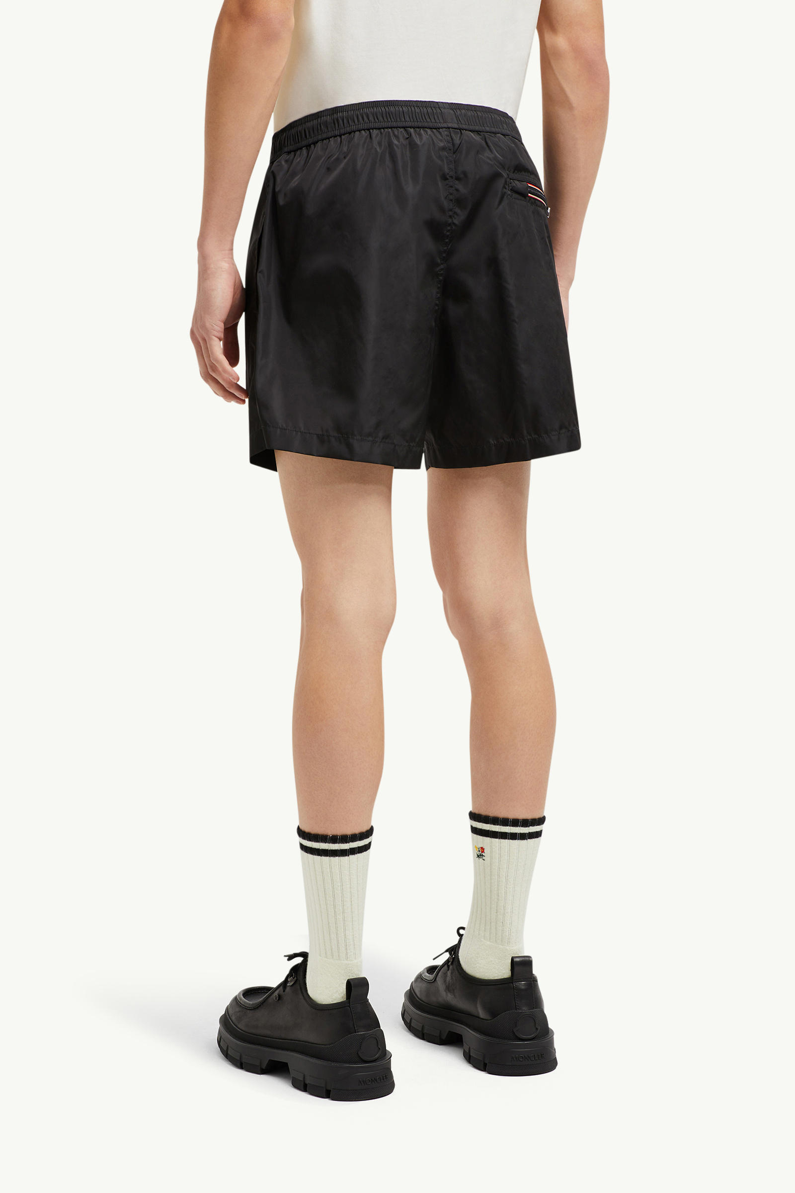 Logo Patch Swim Shorts Men Black Moncler 4
