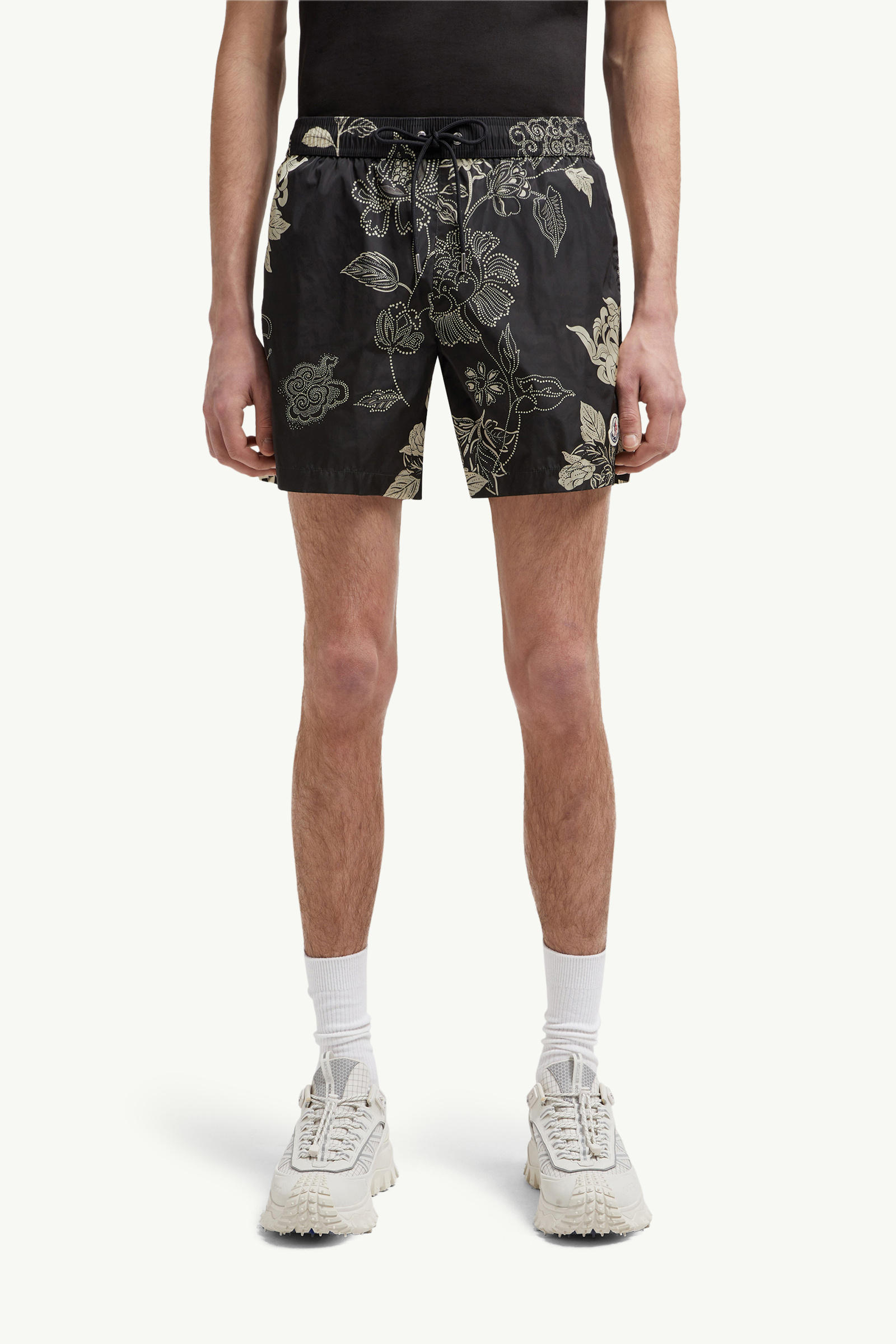 Floral Print Swim Shorts Men Black Moncler 3