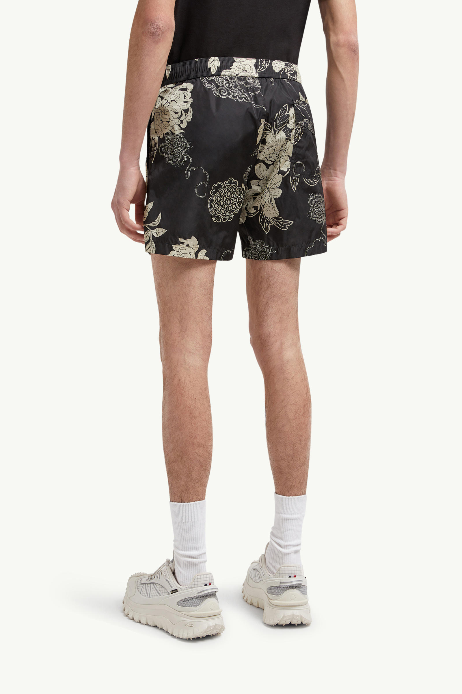Floral Print Swim Shorts Men Black Moncler 4