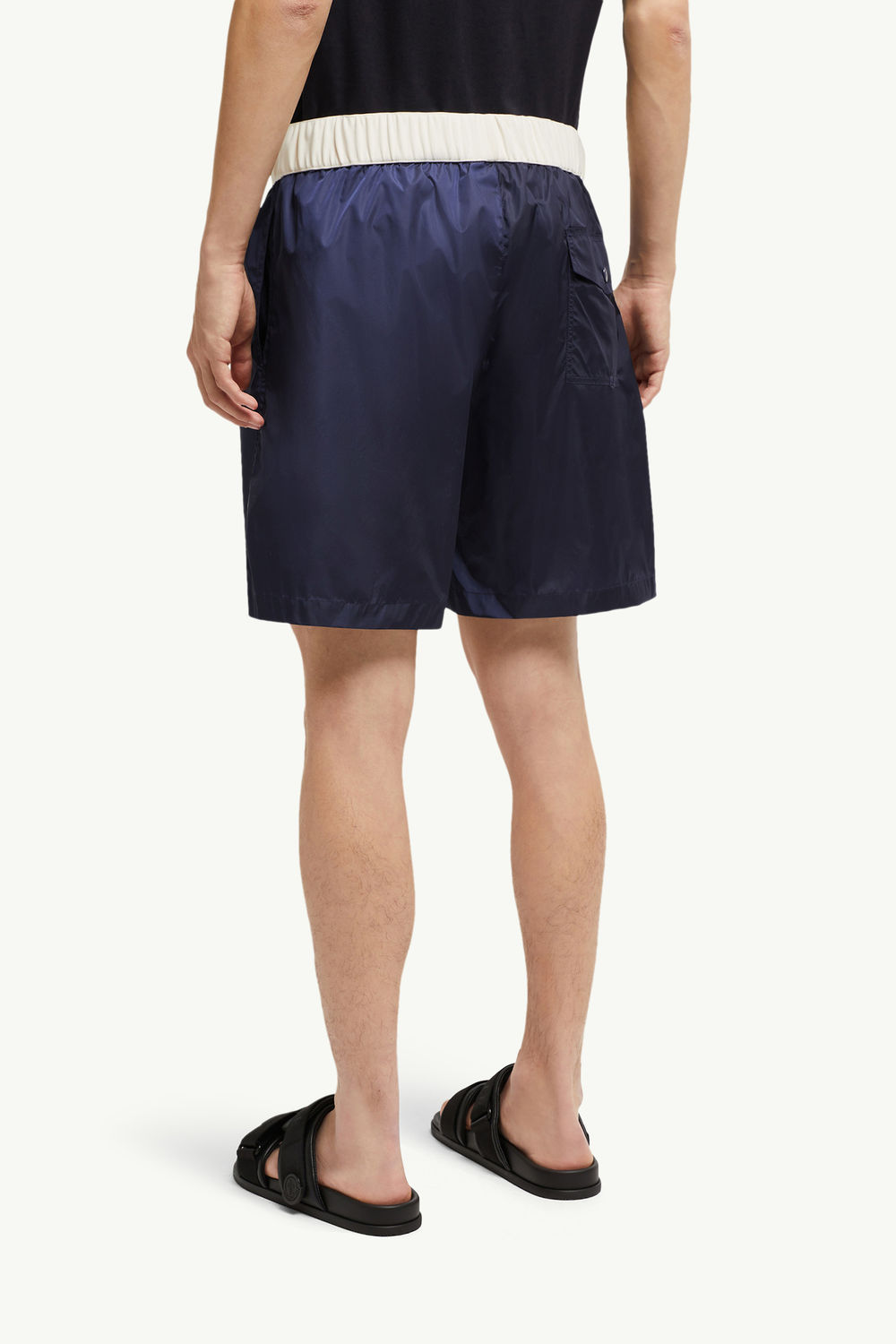 Logo Patch Swim Shorts Men Navy Blue Moncler 4