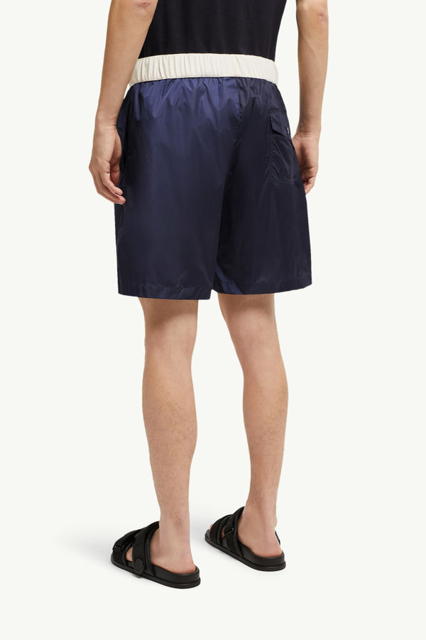 Logo Patch Swim Shorts Men Navy Blue Moncler 4
