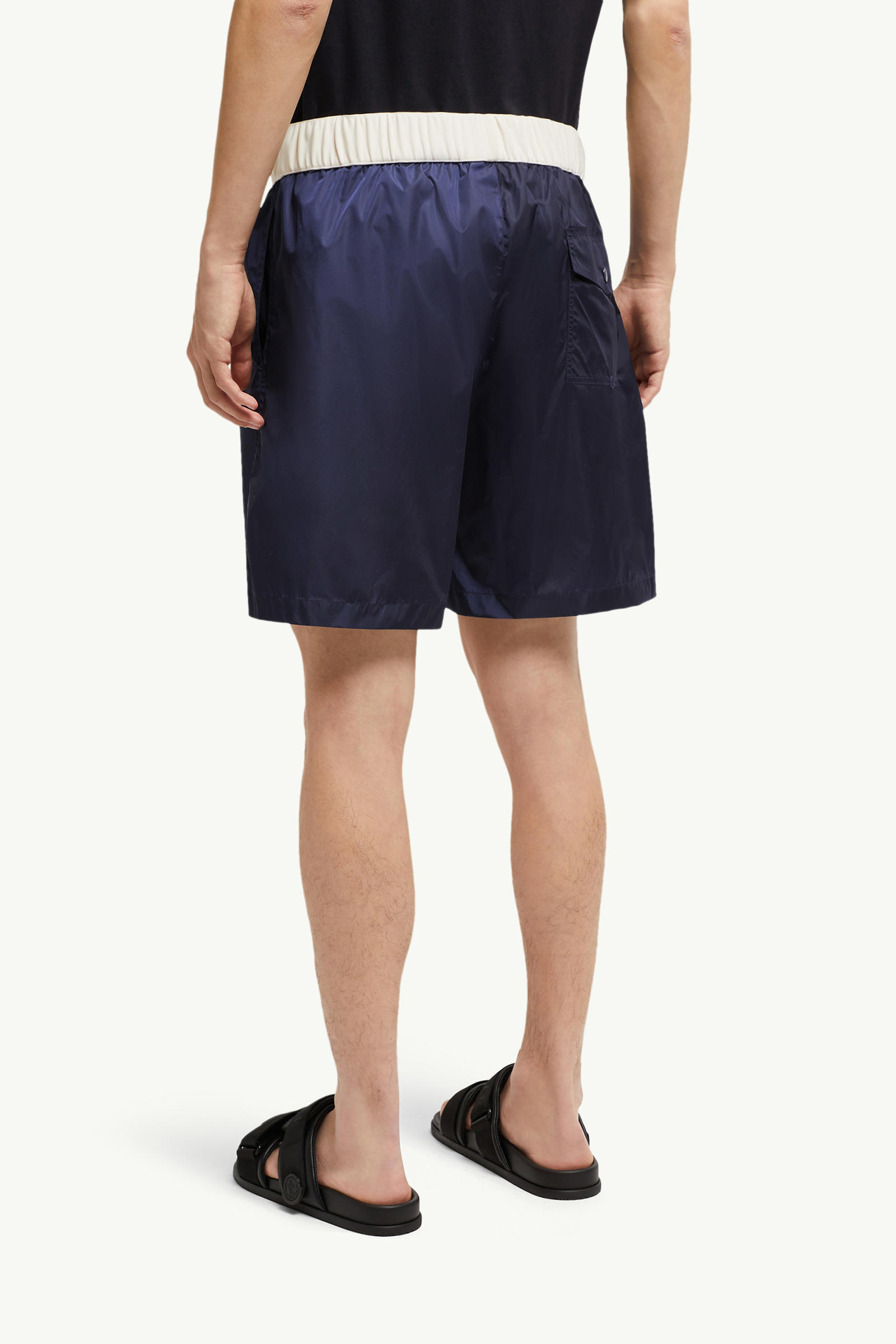 Logo Patch Swim Shorts Men Navy Blue Moncler 4