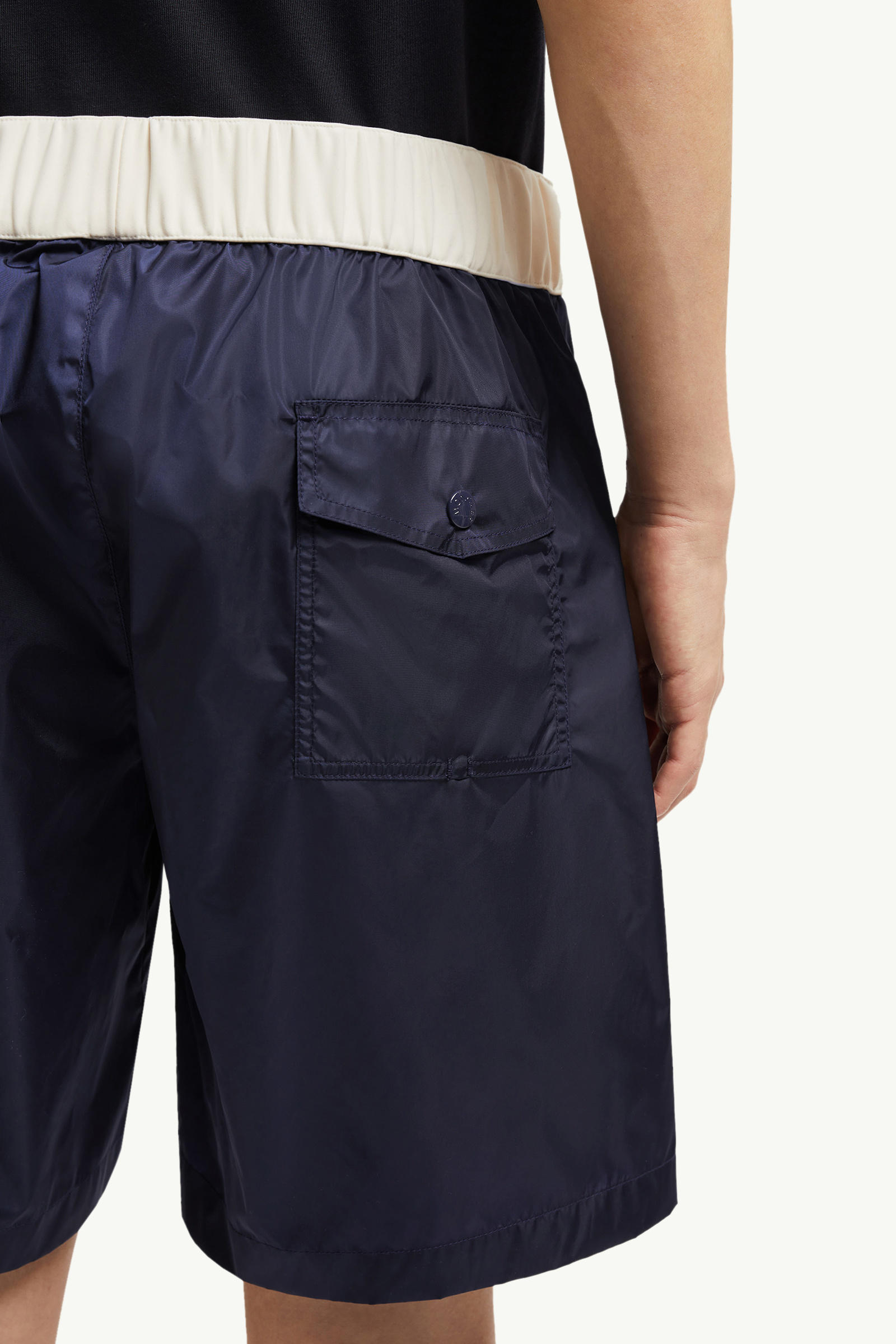 Logo Patch Swim Shorts Men Navy Blue Moncler 5