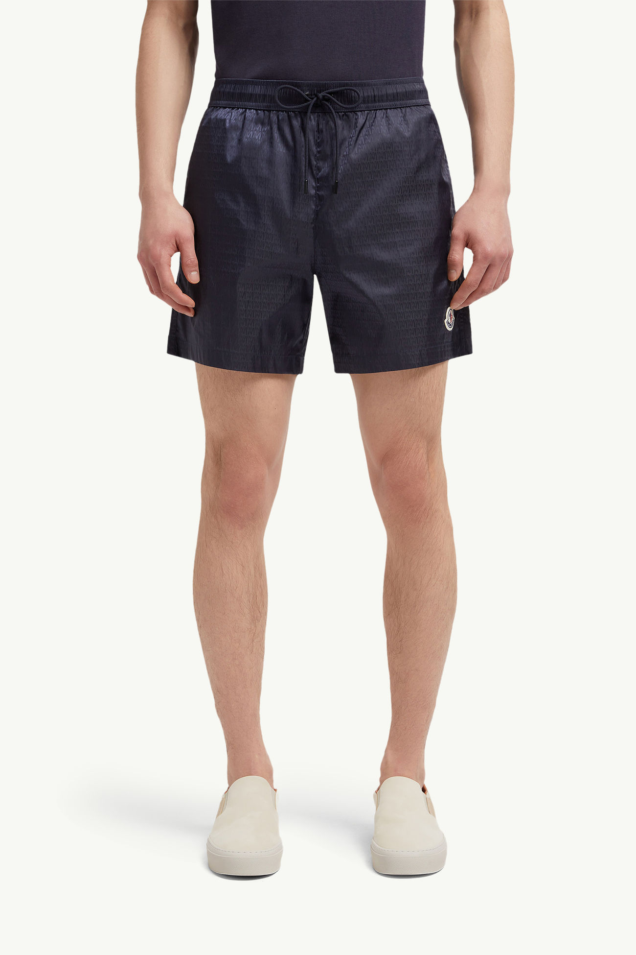 Badeshorts mit Monogramm Jacquard Print Herren Dunkelblau Moncler 3