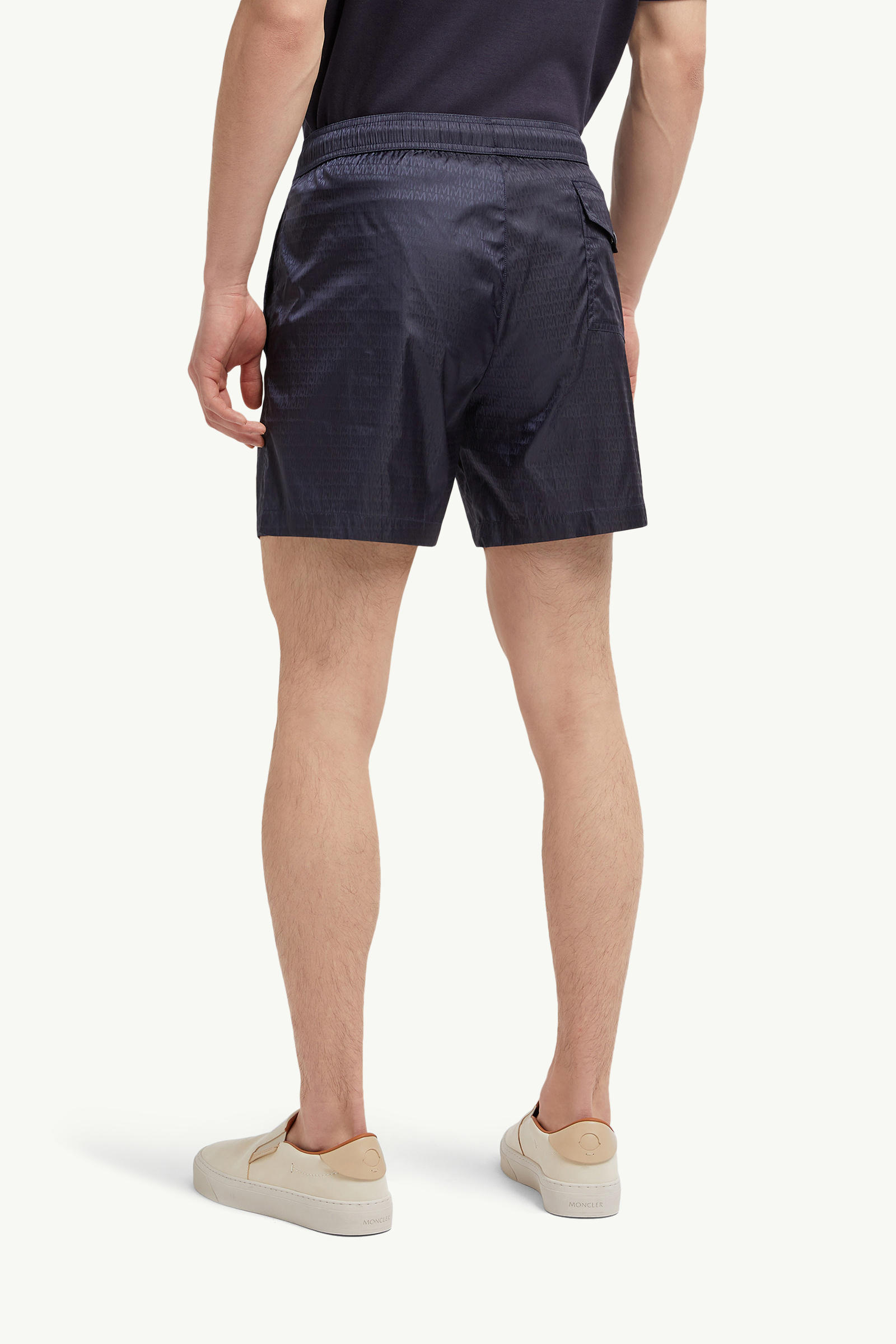 Monogram Jacquard Swim Shorts Men Dark Blue Moncler 4