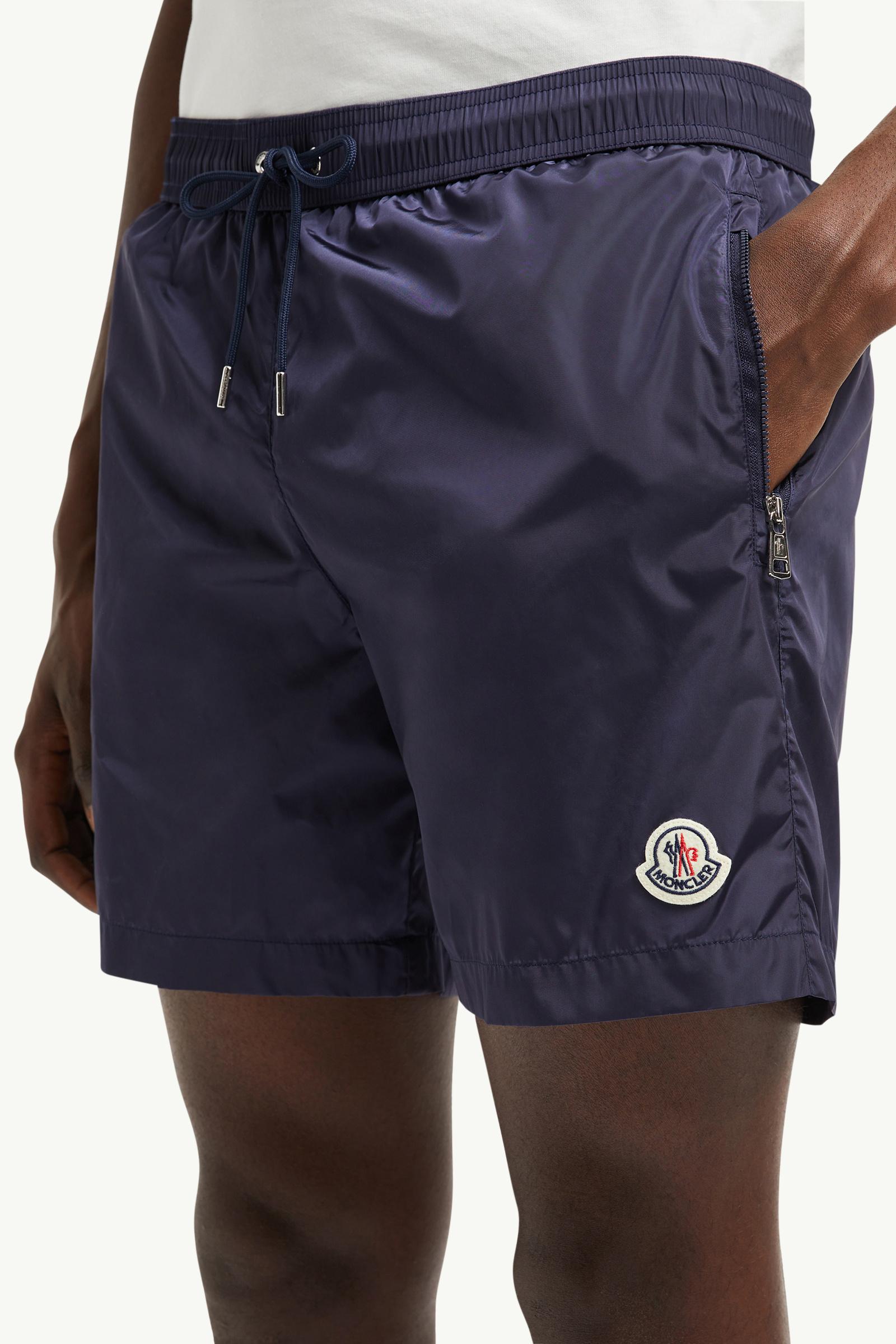 Logo Patch Swim Shorts Men Navy Blue Moncler 1