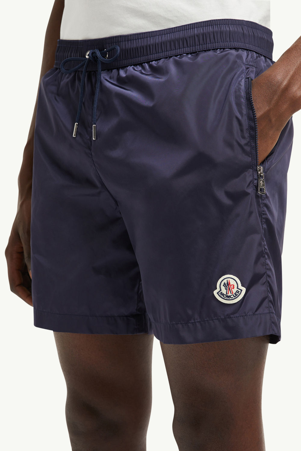 Logo Patch Swim Shorts Men Navy Blue Moncler 1
