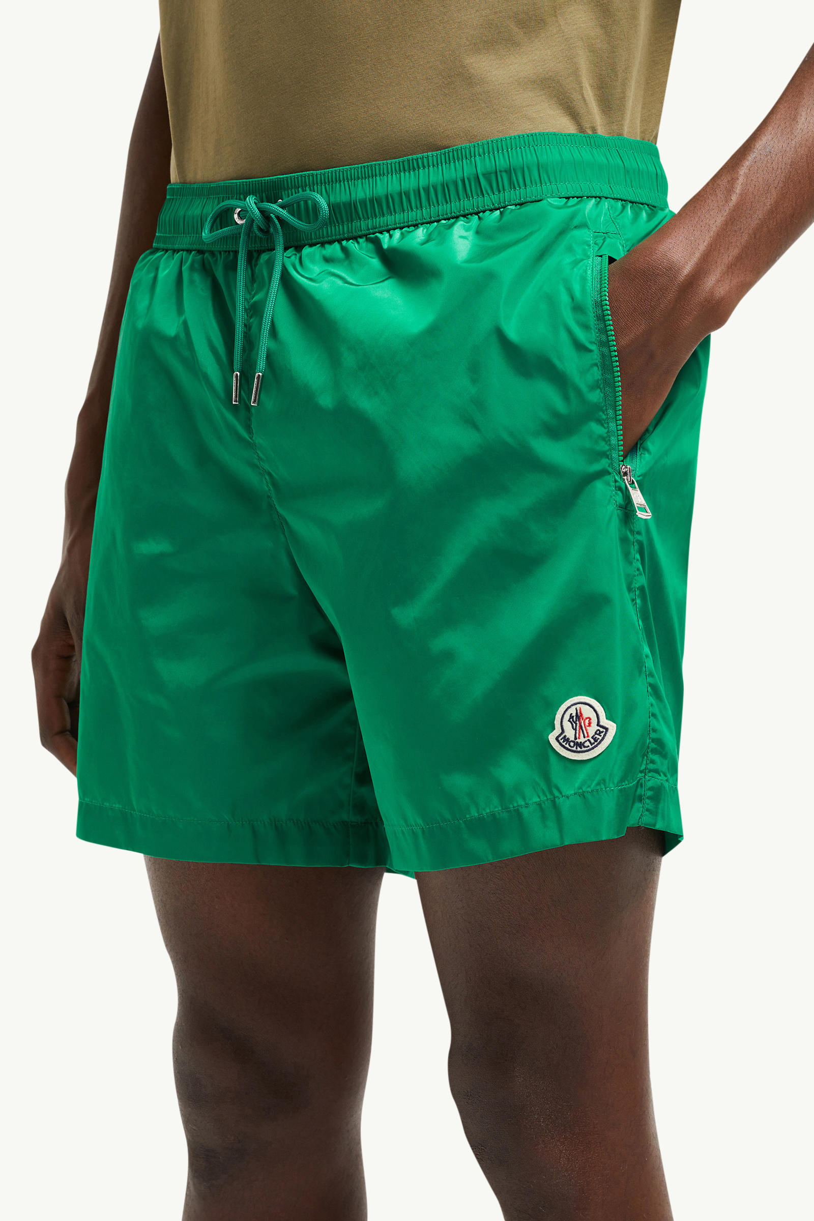 Logo Patch Swim Shorts Men Bright Green Moncler 1