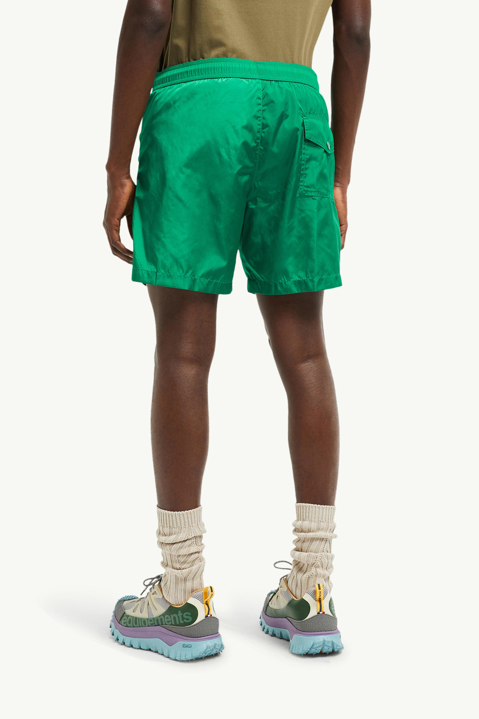 Logo Patch Swim Shorts Men Bright Green Moncler 4