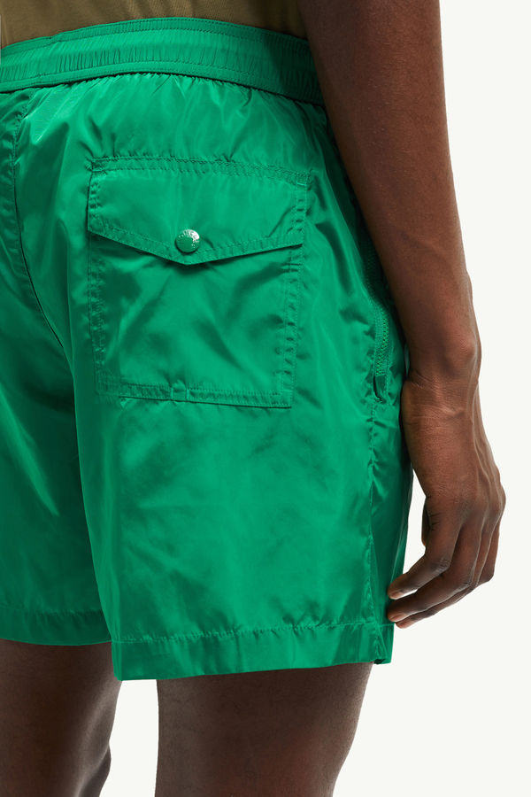 Logo Patch Swim Shorts Men Bright Green Moncler 5